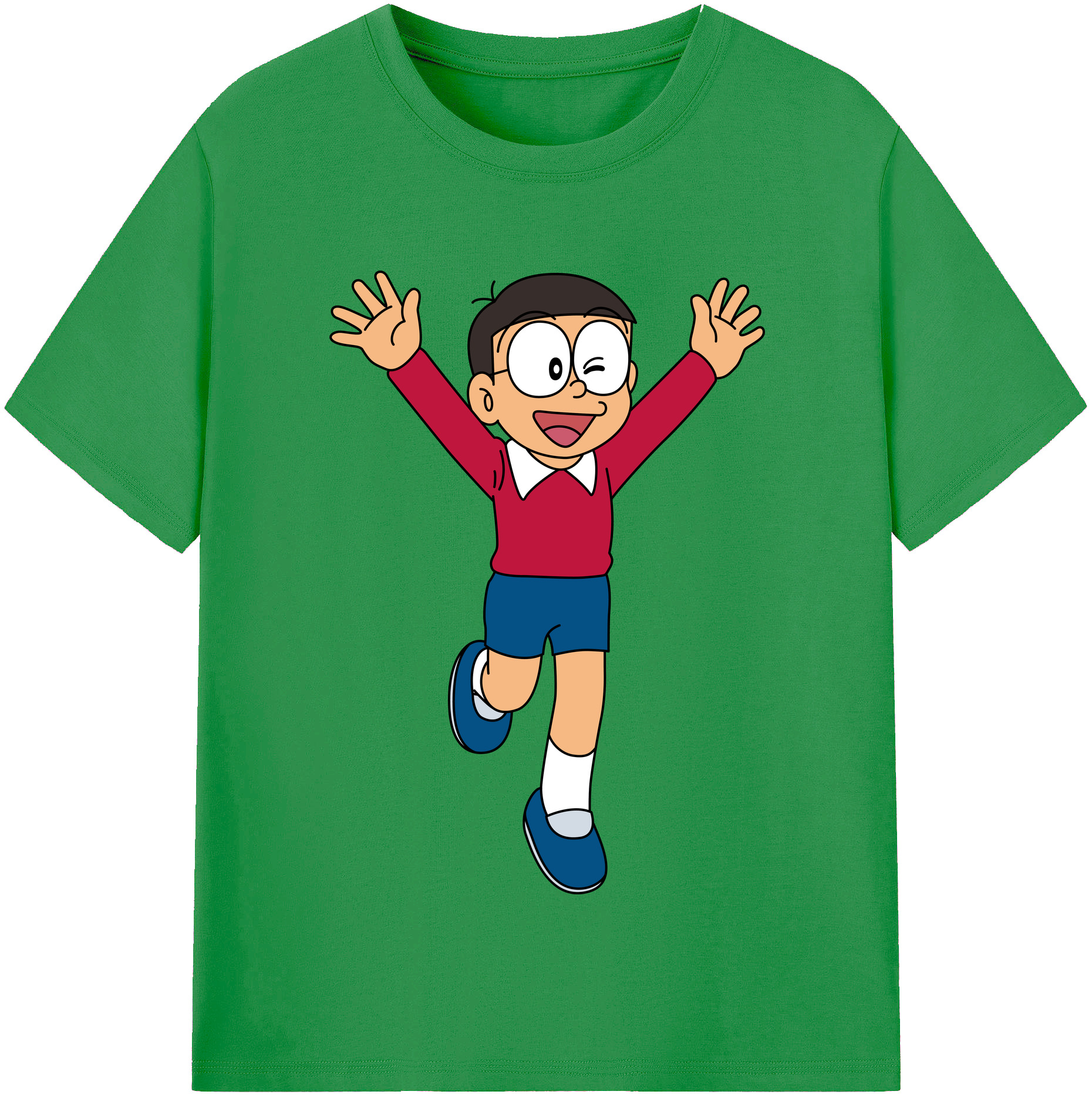 （画像用） ドラえもん 野比 のび太 Doraemon Nobita Nobi レディースカジュアルプリントTシャツ（綿100％）