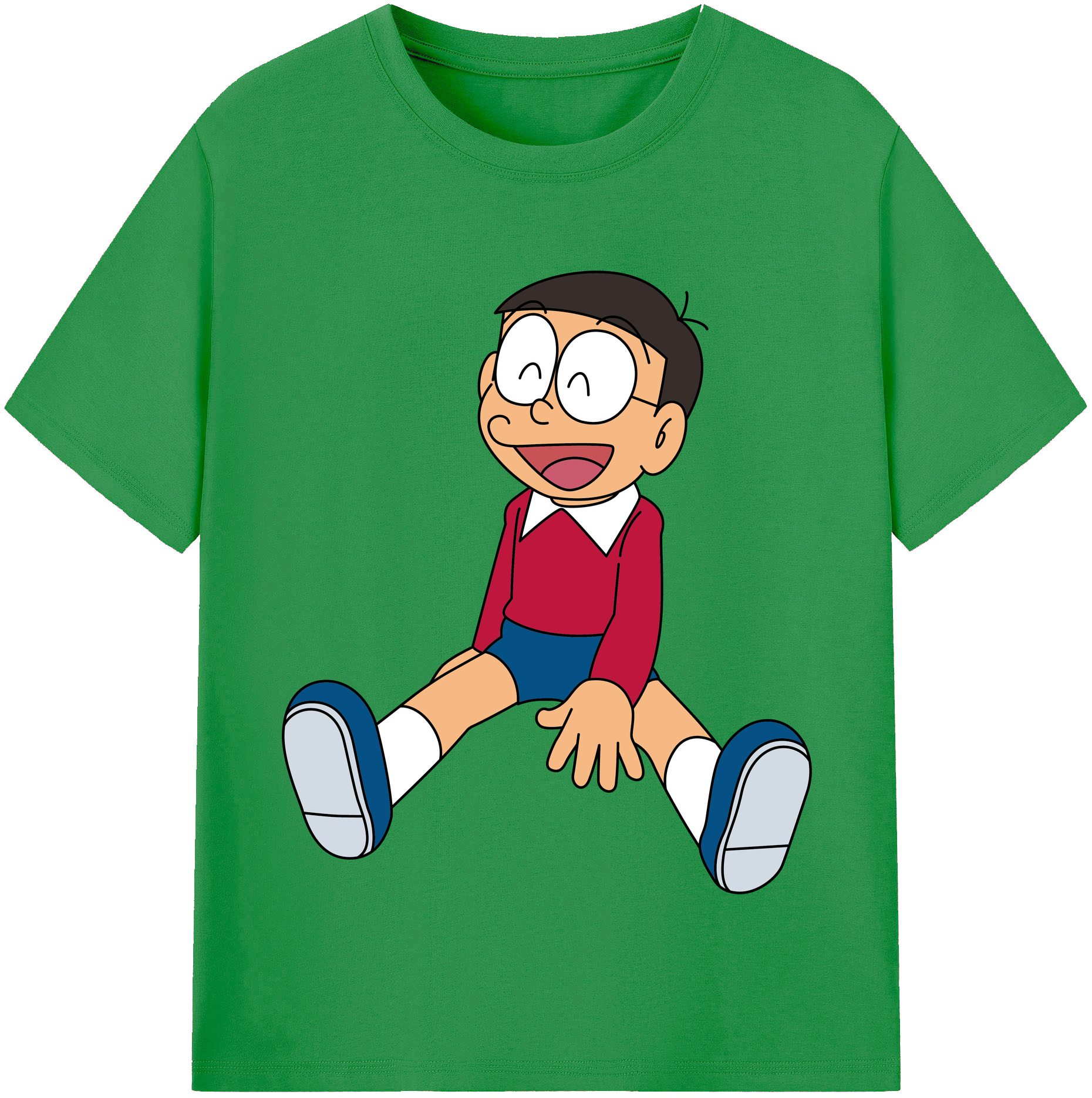 （画像用） ドラえもん 野比 のび太 Doraemon Nobita Nobi レディースカジュアルプリントTシャツ（綿100％）