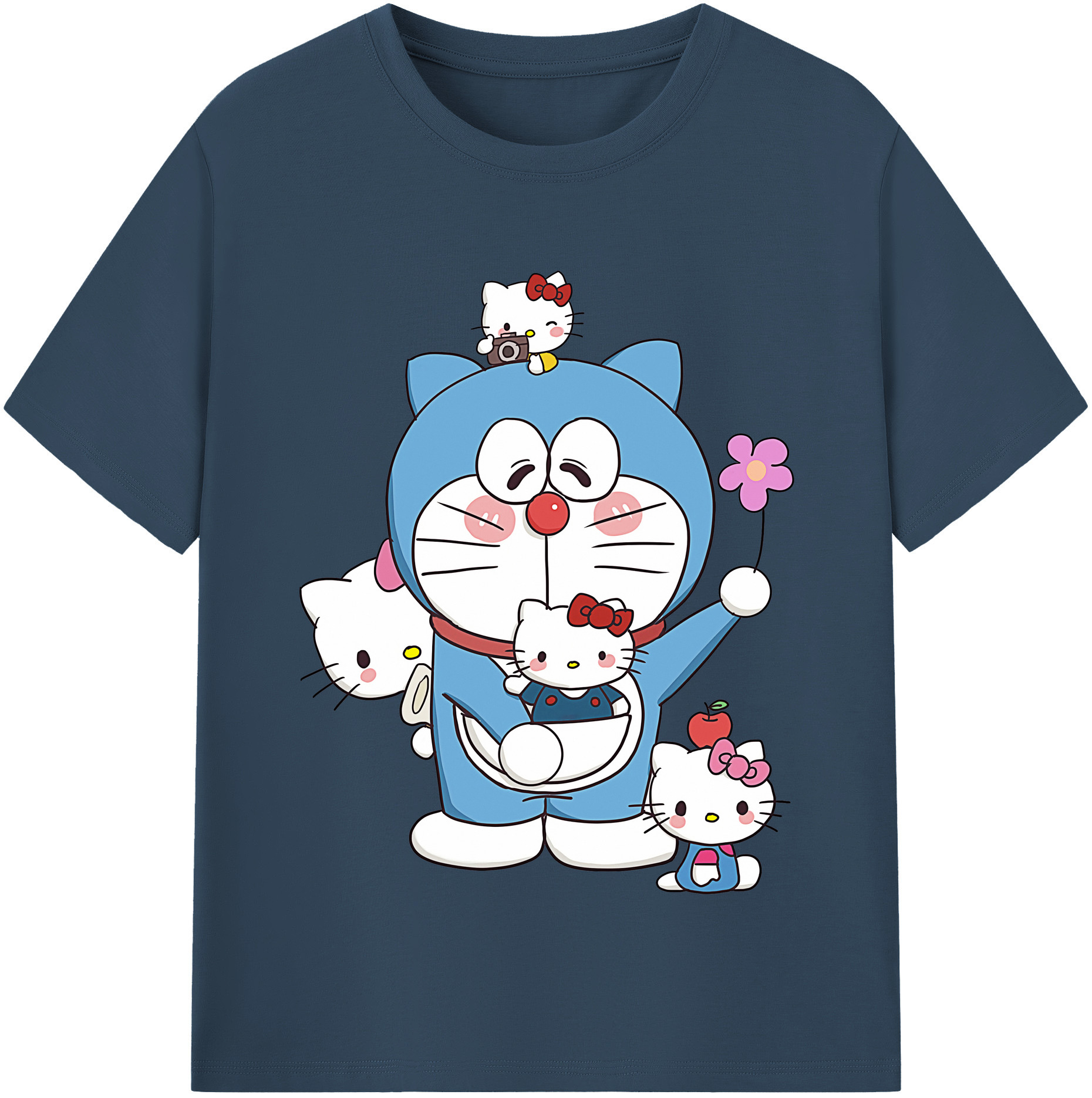 （画像用） ドラえもん Doraemon レディースカジュアルプリントTシャツ（綿100％）