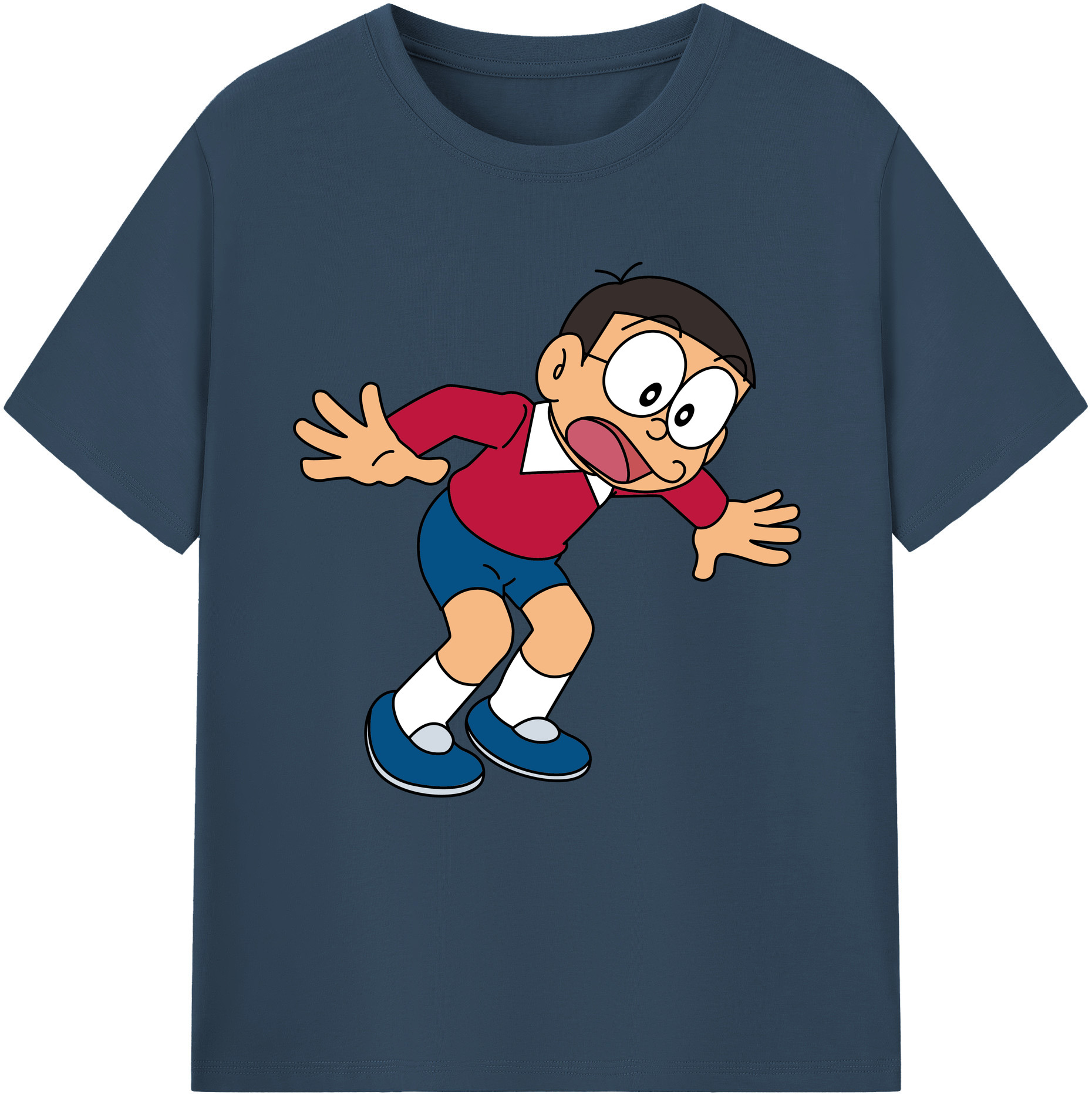（画像用） ドラえもん 野比 のび太 Doraemon Nobita Nobi レディースカジュアルプリントTシャツ（綿100％）