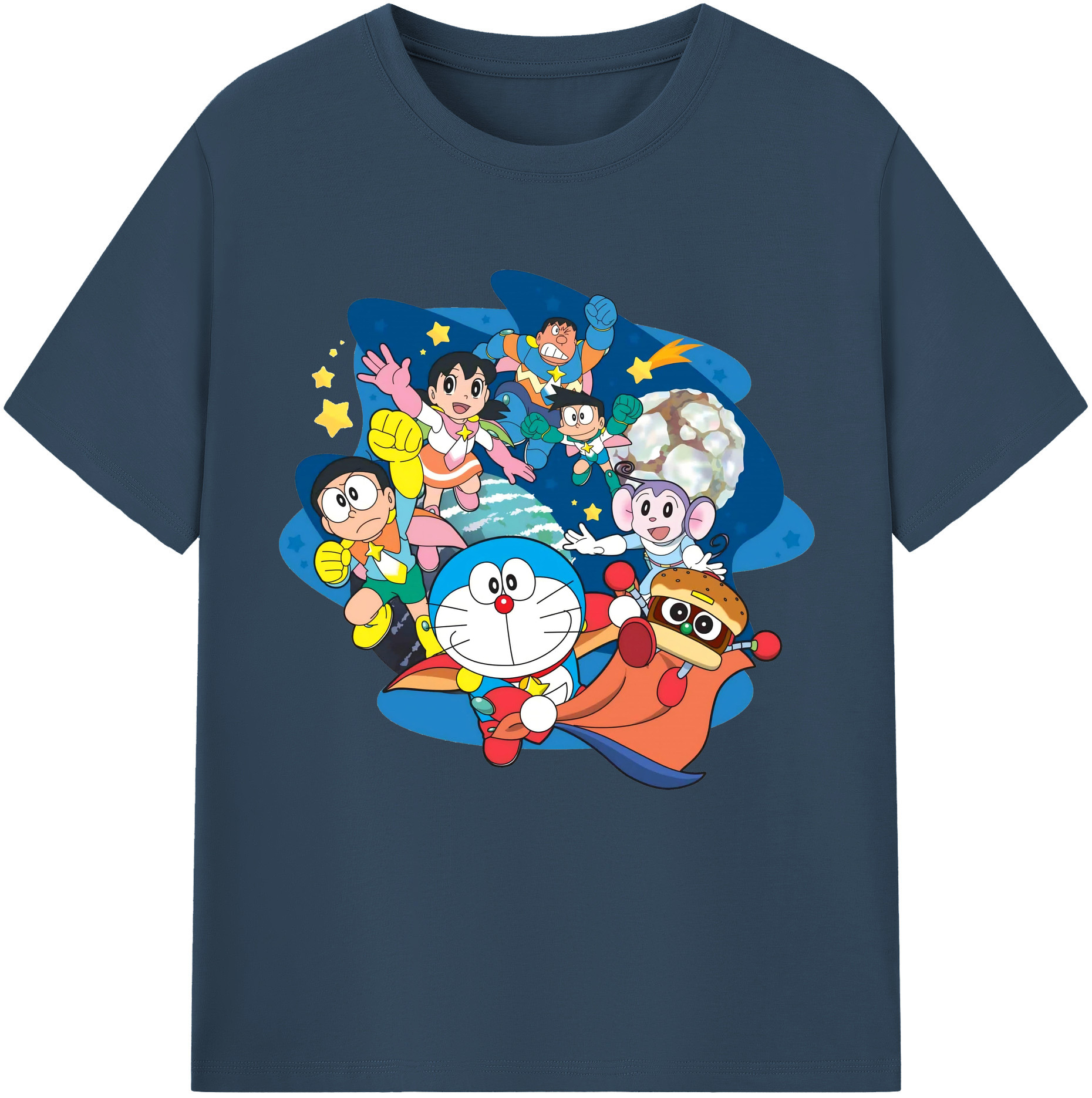 （画像用） ドラえもん Doraemon レディースカジュアルプリントTシャツ（綿100％）