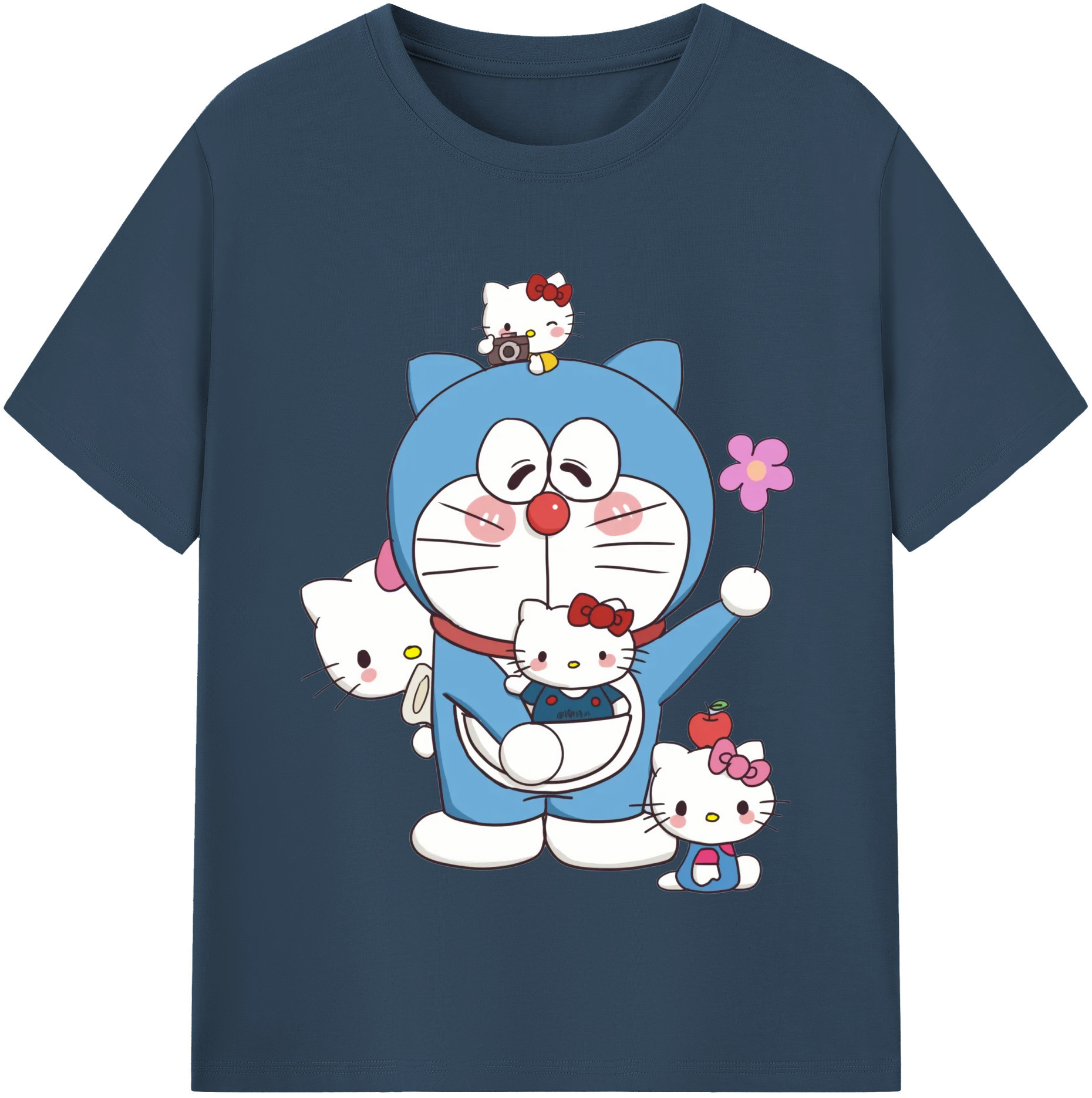 （画像用） ドラえもん Doraemon レディースカジュアルプリントTシャツ（綿100％）