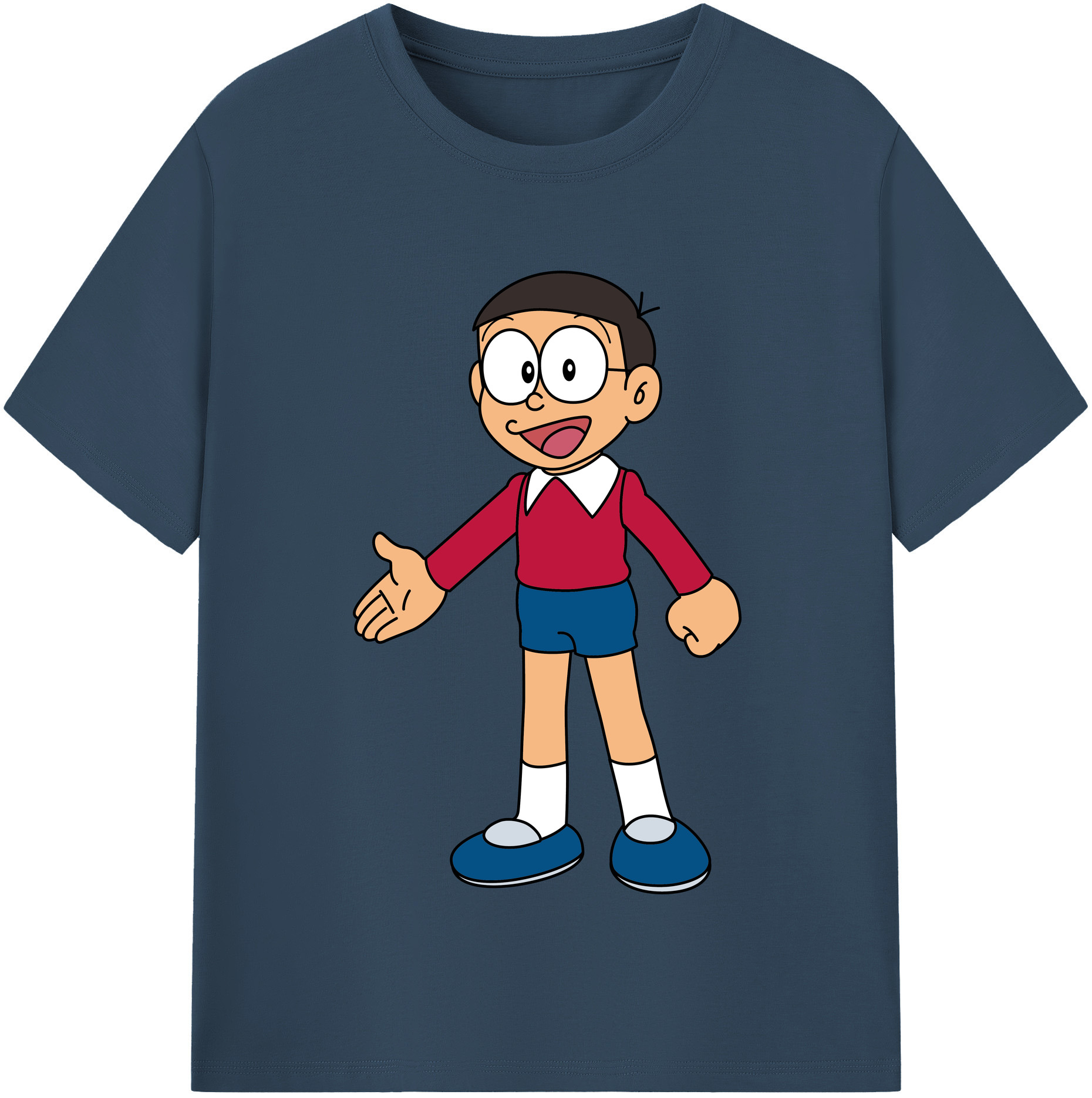 （画像用） ドラえもん 野比 のび太 Doraemon Nobita Nobi レディースカジュアルプリントTシャツ（綿100％）