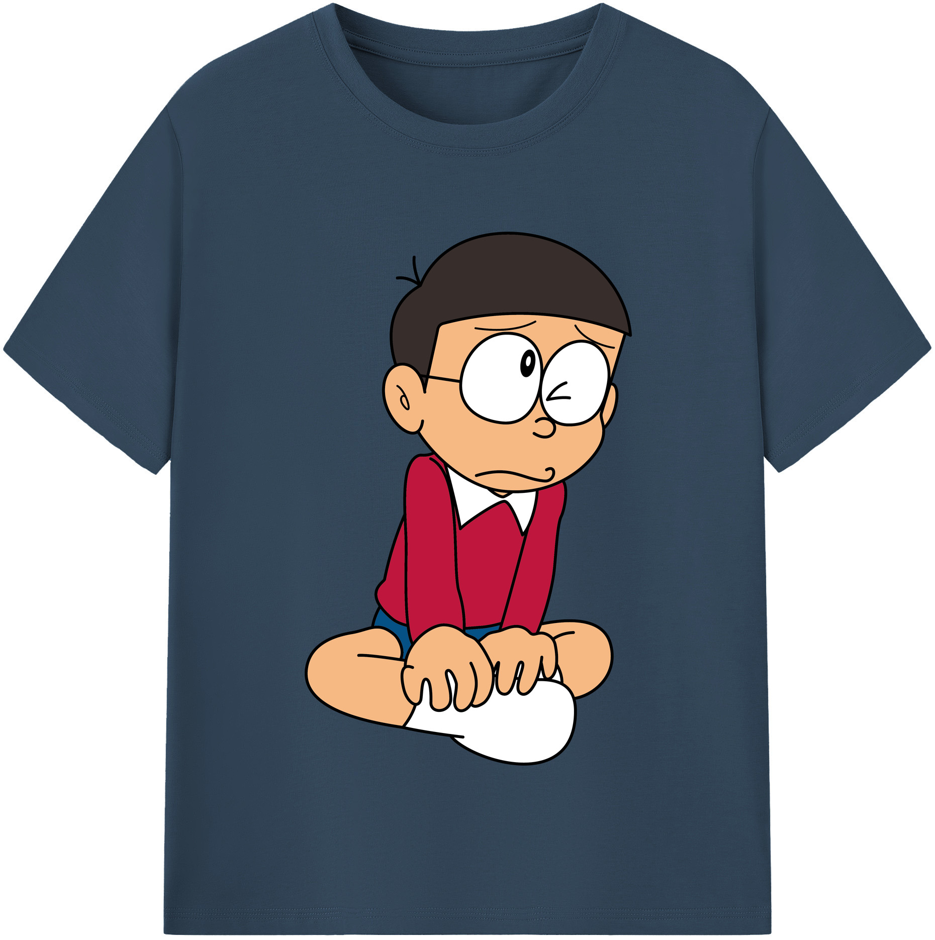 （画像用） ドラえもん 野比 のび太 Doraemon Nobita Nobi レディースカジュアルプリントTシャツ（綿100％）