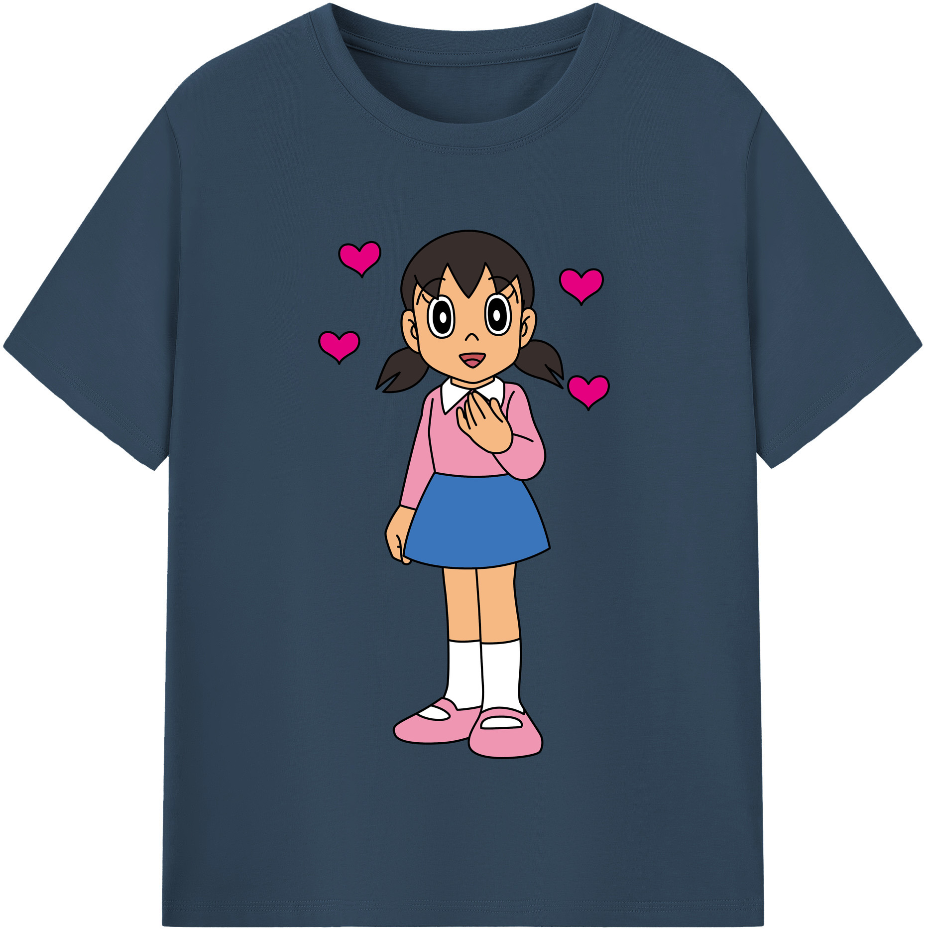 （画像用） ドラえもん みなもと しずか Doraemon Shizuka Minamoto レディースカジュアルプリントTシャツ（綿100％）