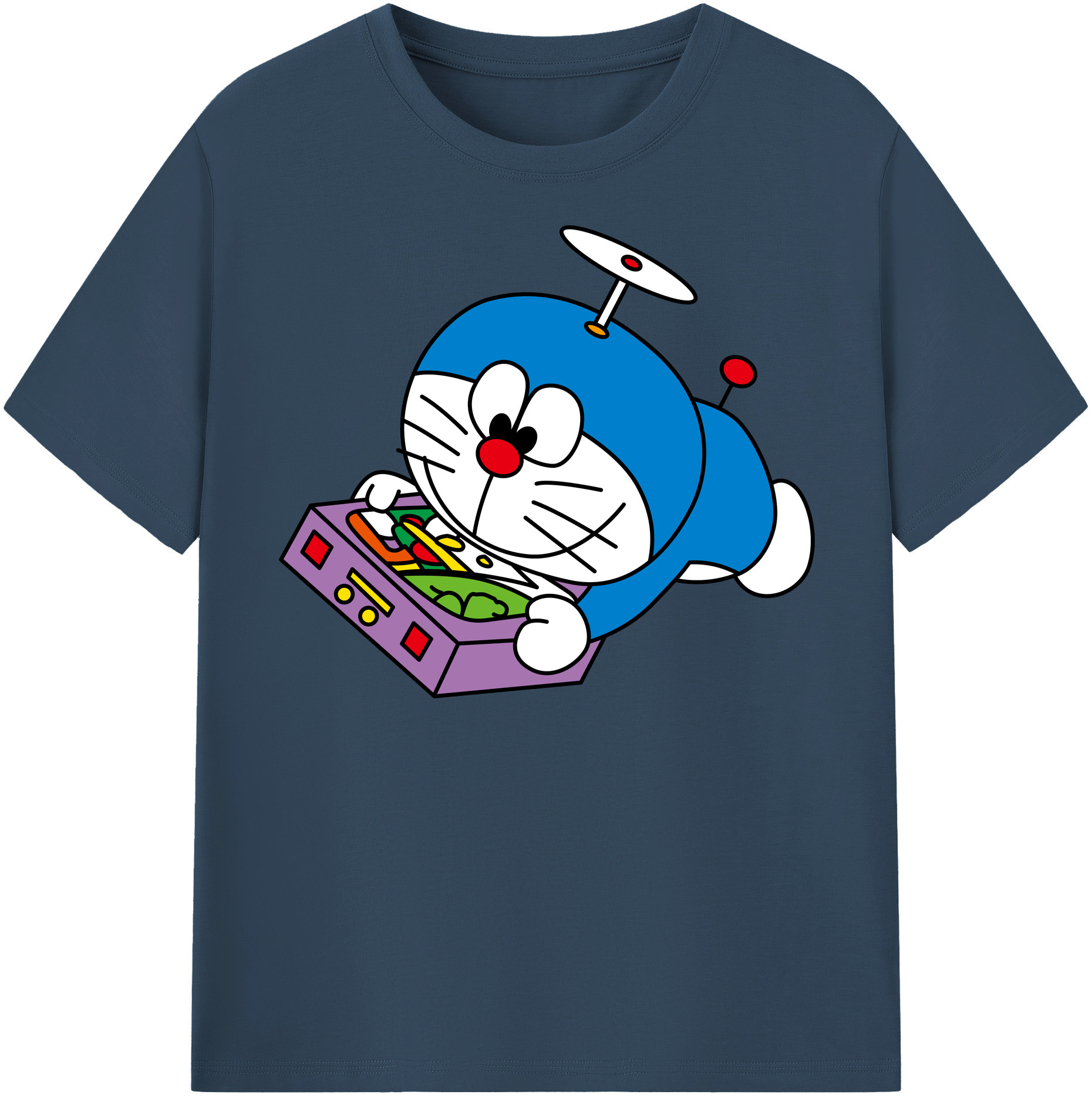 （画像用） ドラえもん Doraemon レディースカジュアルプリントTシャツ（綿100％）