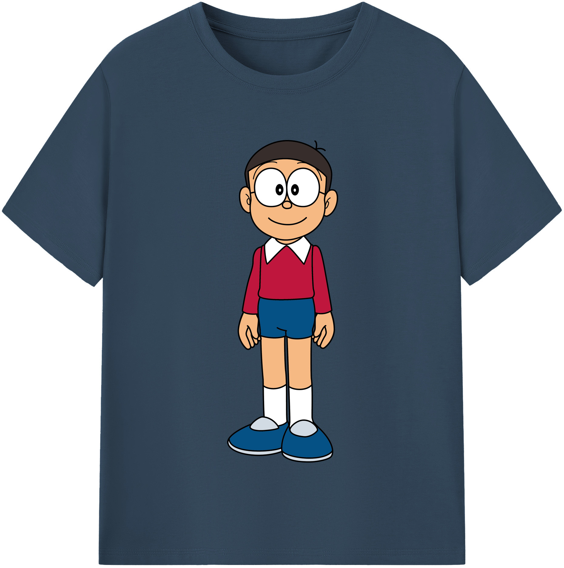 （画像用） ドラえもん 野比 のび太 Doraemon Nobita Nobi レディースカジュアルプリントTシャツ（綿100％）