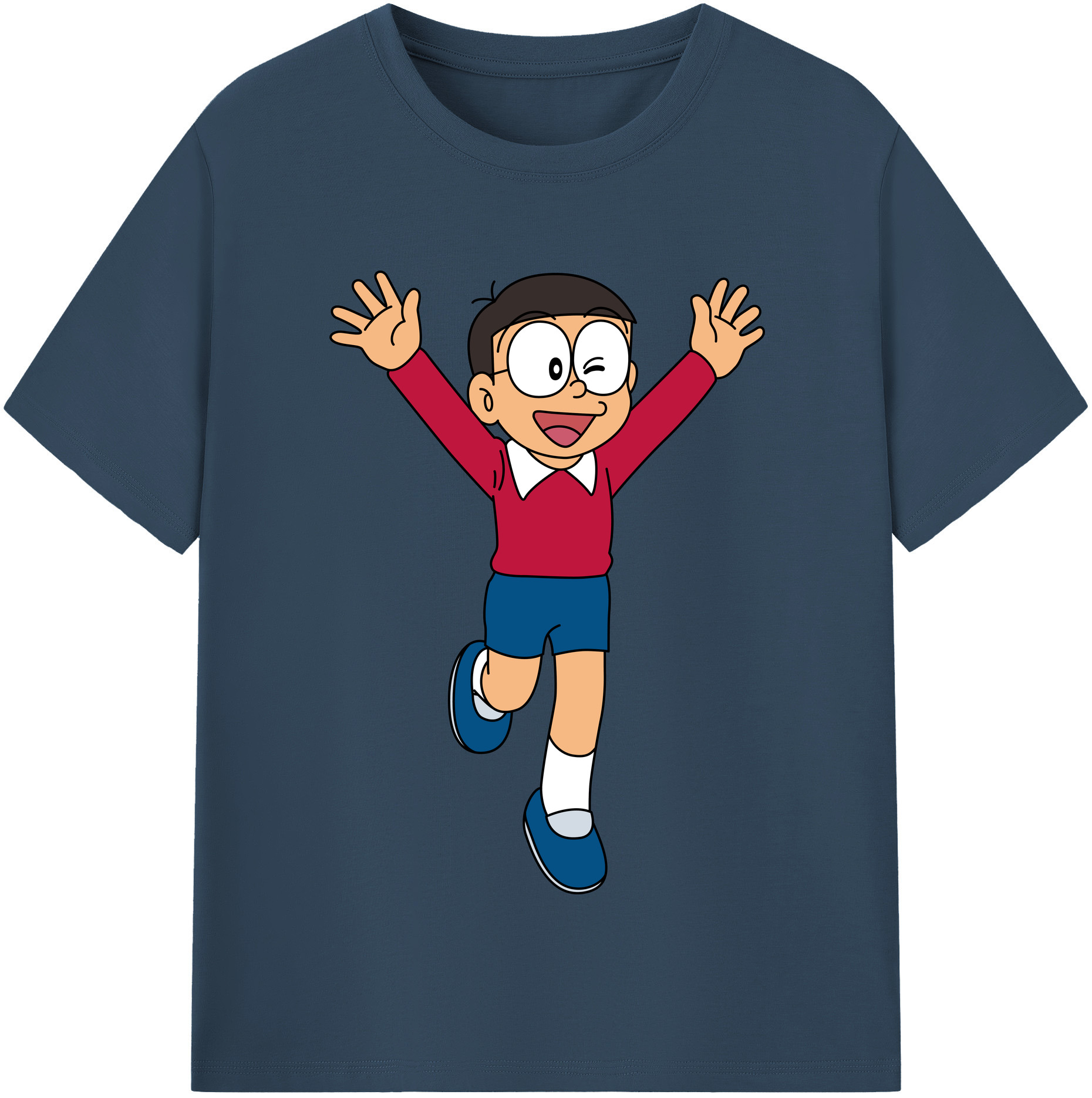 （画像用） ドラえもん 野比 のび太 Doraemon Nobita Nobi レディースカジュアルプリントTシャツ（綿100％）