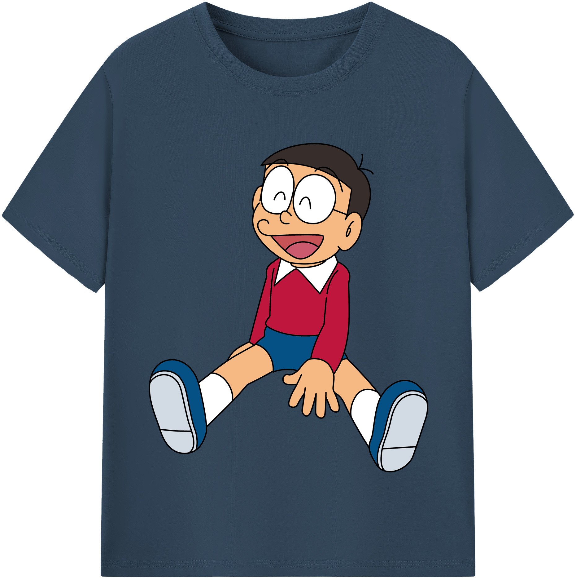 （画像用） ドラえもん 野比 のび太 Doraemon Nobita Nobi レディースカジュアルプリントTシャツ（綿100％）