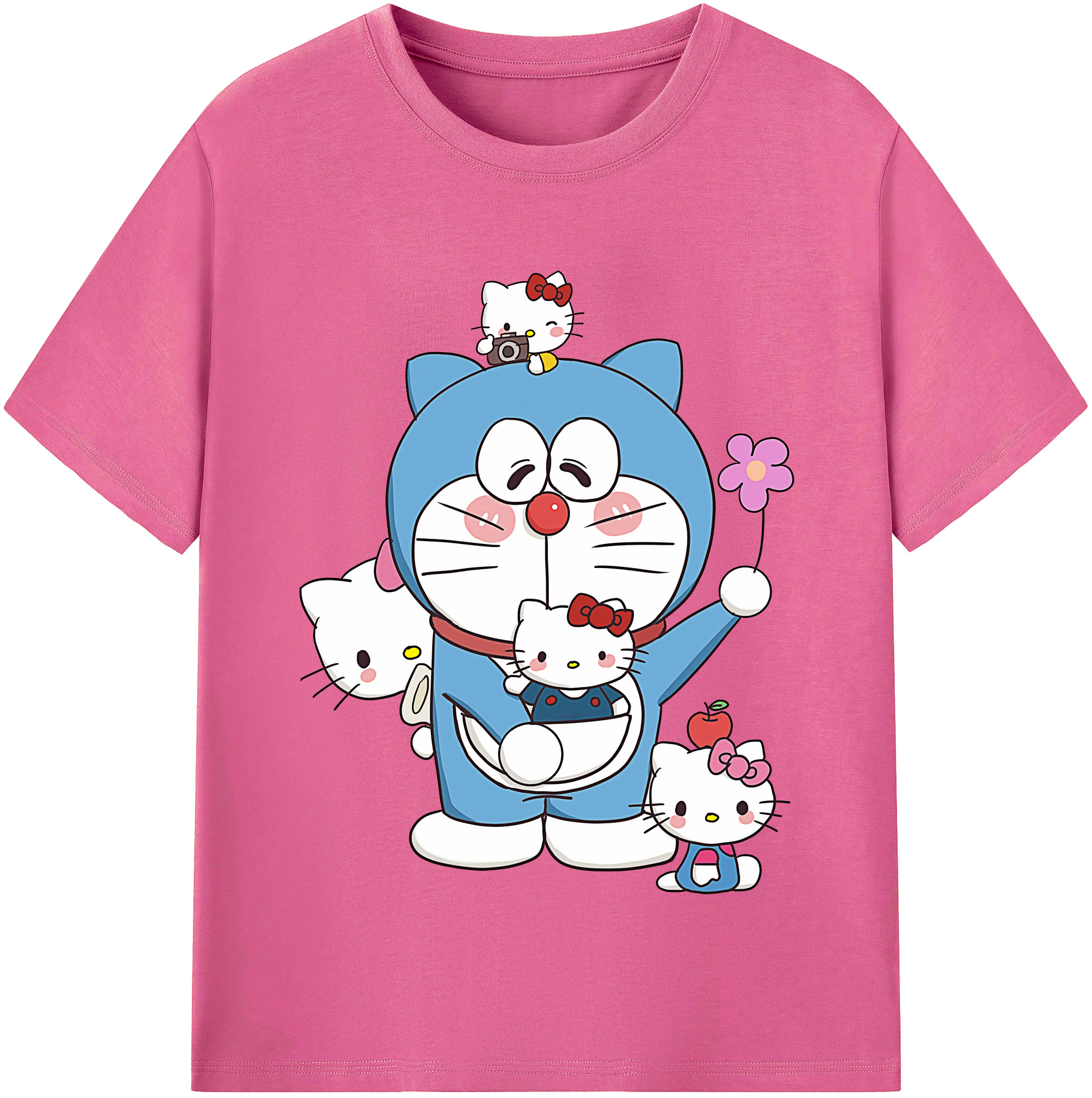 （画像用） ドラえもん Doraemon レディースカジュアルプリントTシャツ（綿100％）