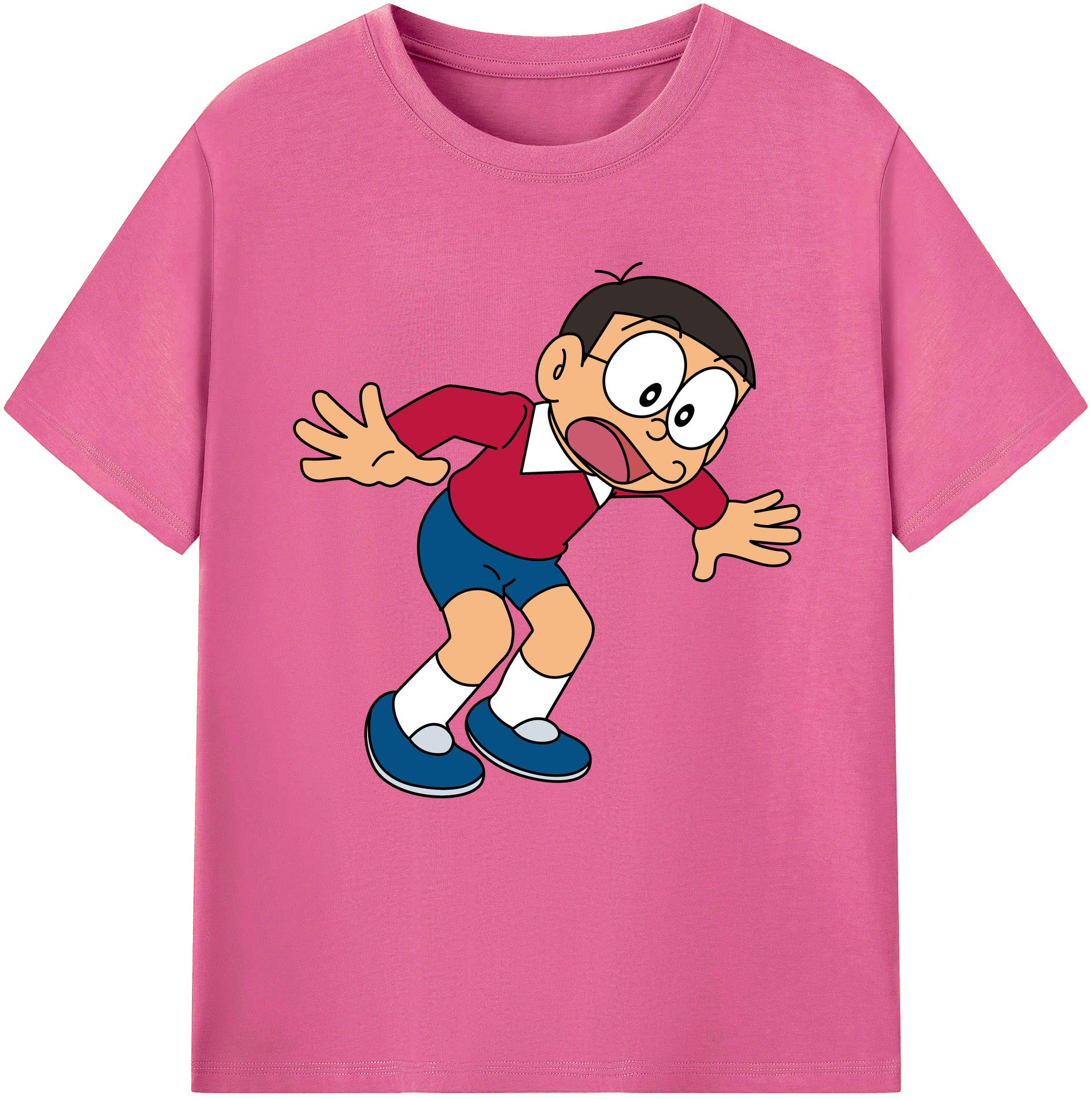 （画像用） ドラえもん 野比 のび太 Doraemon Nobita Nobi レディースカジュアルプリントTシャツ（綿100％）