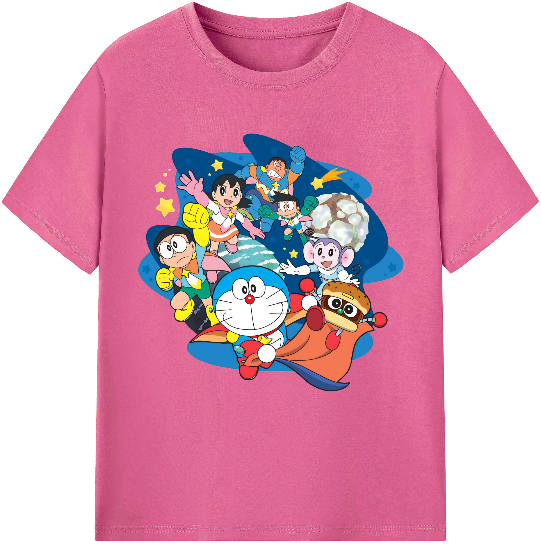 （画像用） ドラえもん Doraemon レディースカジュアルプリントTシャツ（綿100％）