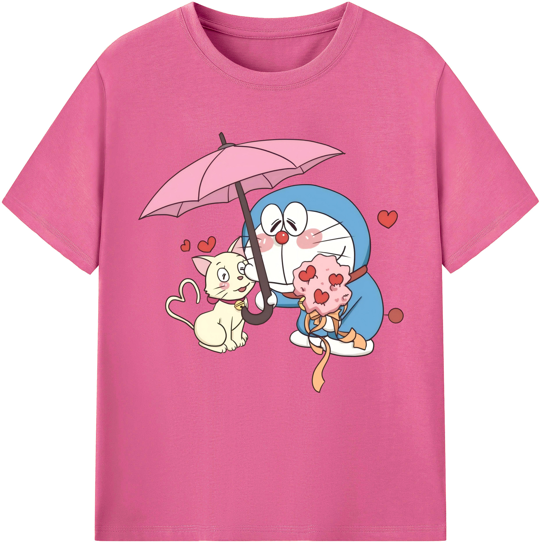 （画像用） ドラえもん Doraemon レディースカジュアルプリントTシャツ（綿100％）