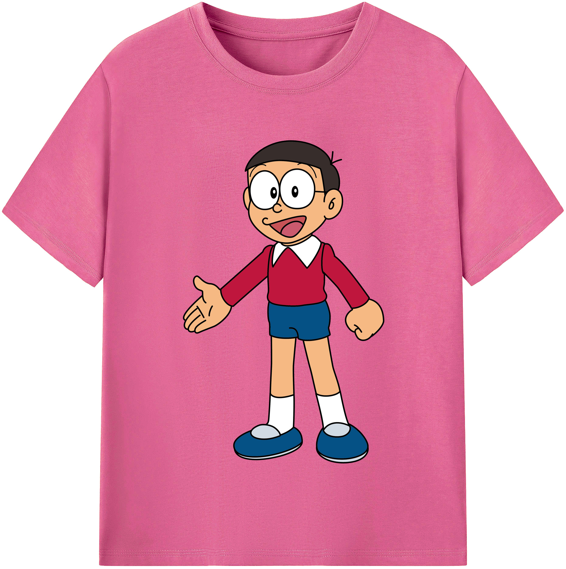 （画像用） ドラえもん 野比 のび太 Doraemon Nobita Nobi レディースカジュアルプリントTシャツ（綿100％）