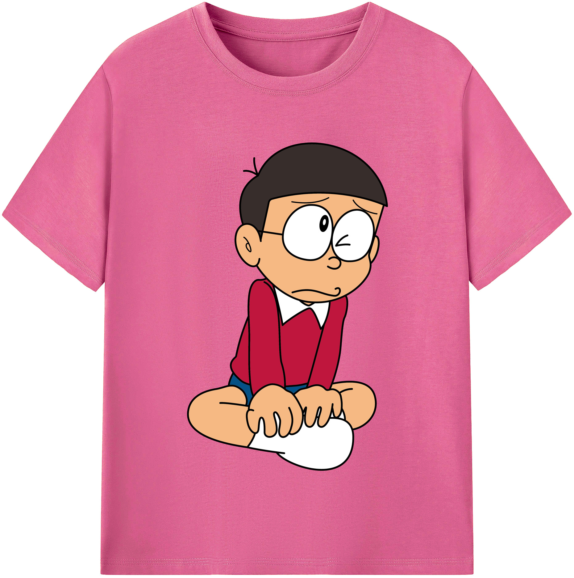 （画像用） ドラえもん 野比 のび太 Doraemon Nobita Nobi レディースカジュアルプリントTシャツ（綿100％）