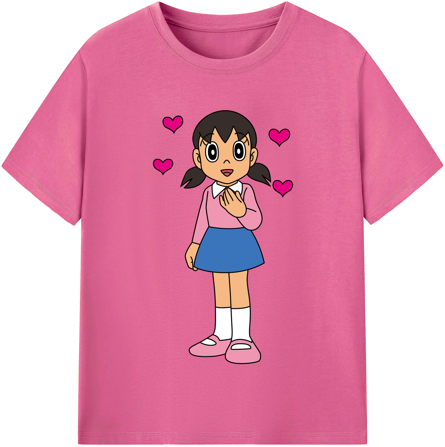 （画像用） ドラえもん みなもと しずか Doraemon Shizuka Minamoto レディースカジュアルプリントTシャツ（綿100％）