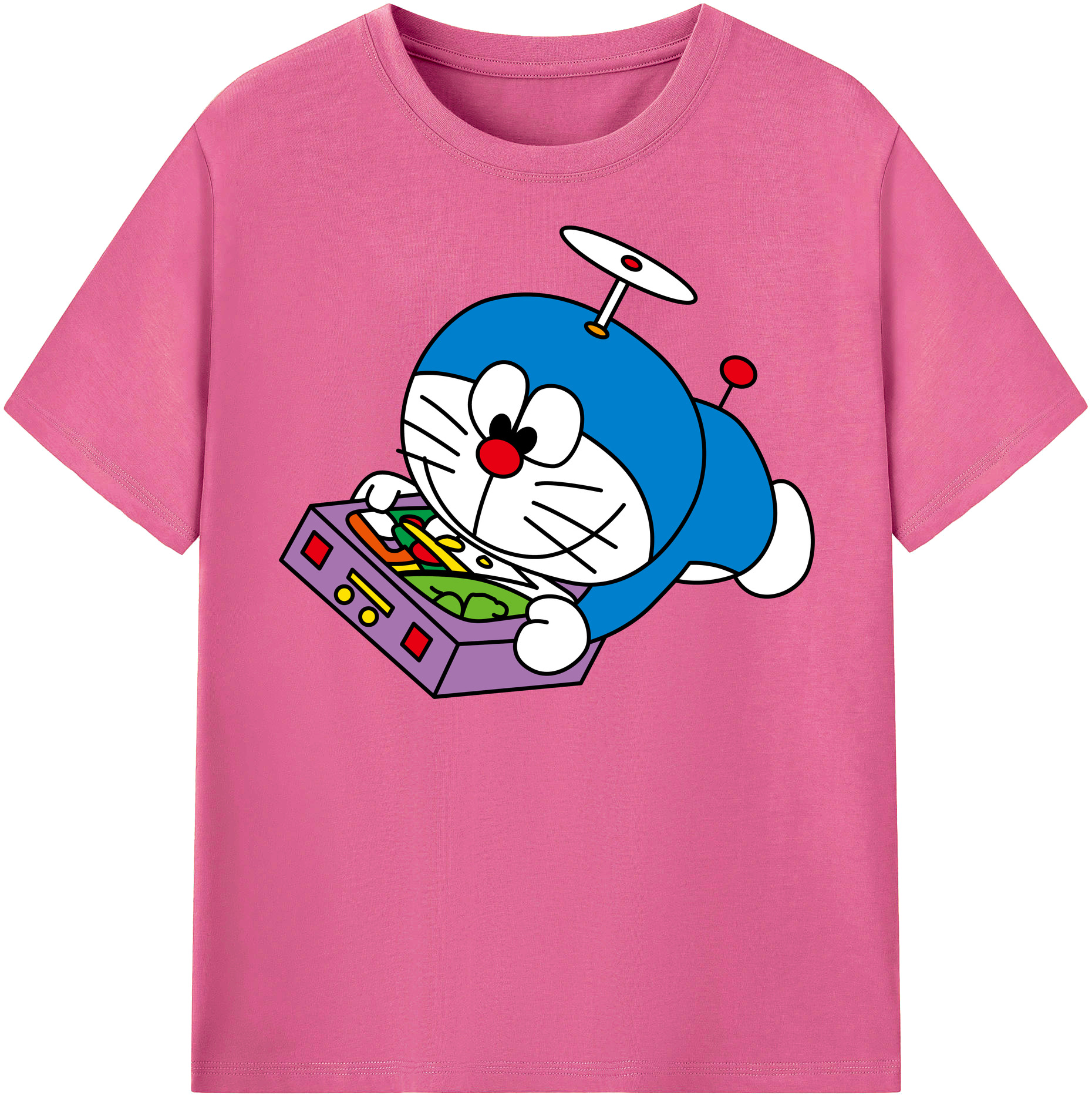 （画像用） ドラえもん Doraemon レディースカジュアルプリントTシャツ（綿100％）