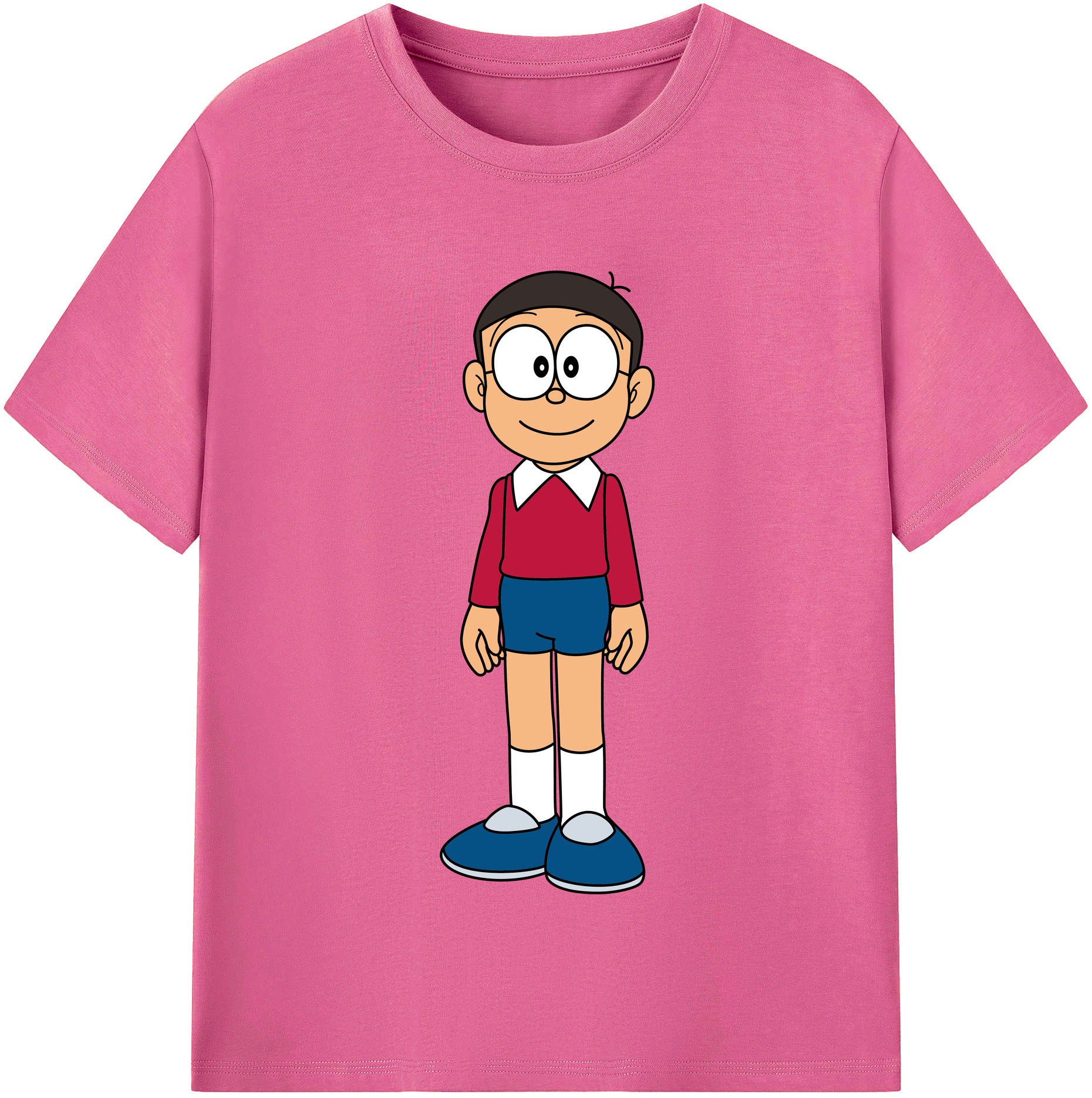 （画像用） ドラえもん 野比 のび太 Doraemon Nobita Nobi レディースカジュアルプリントTシャツ（綿100％）