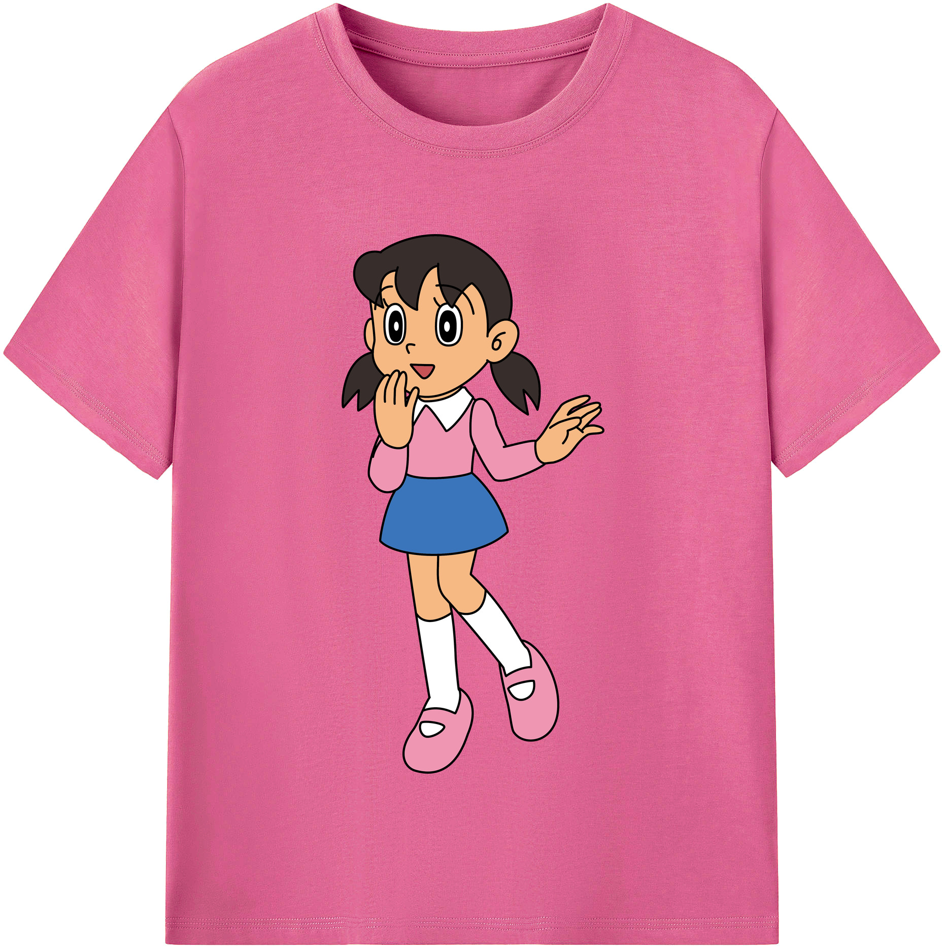 （画像用） ドラえもん みなもと しずか Doraemon Shizuka Minamoto レディースカジュアルプリントTシャツ（綿100％）