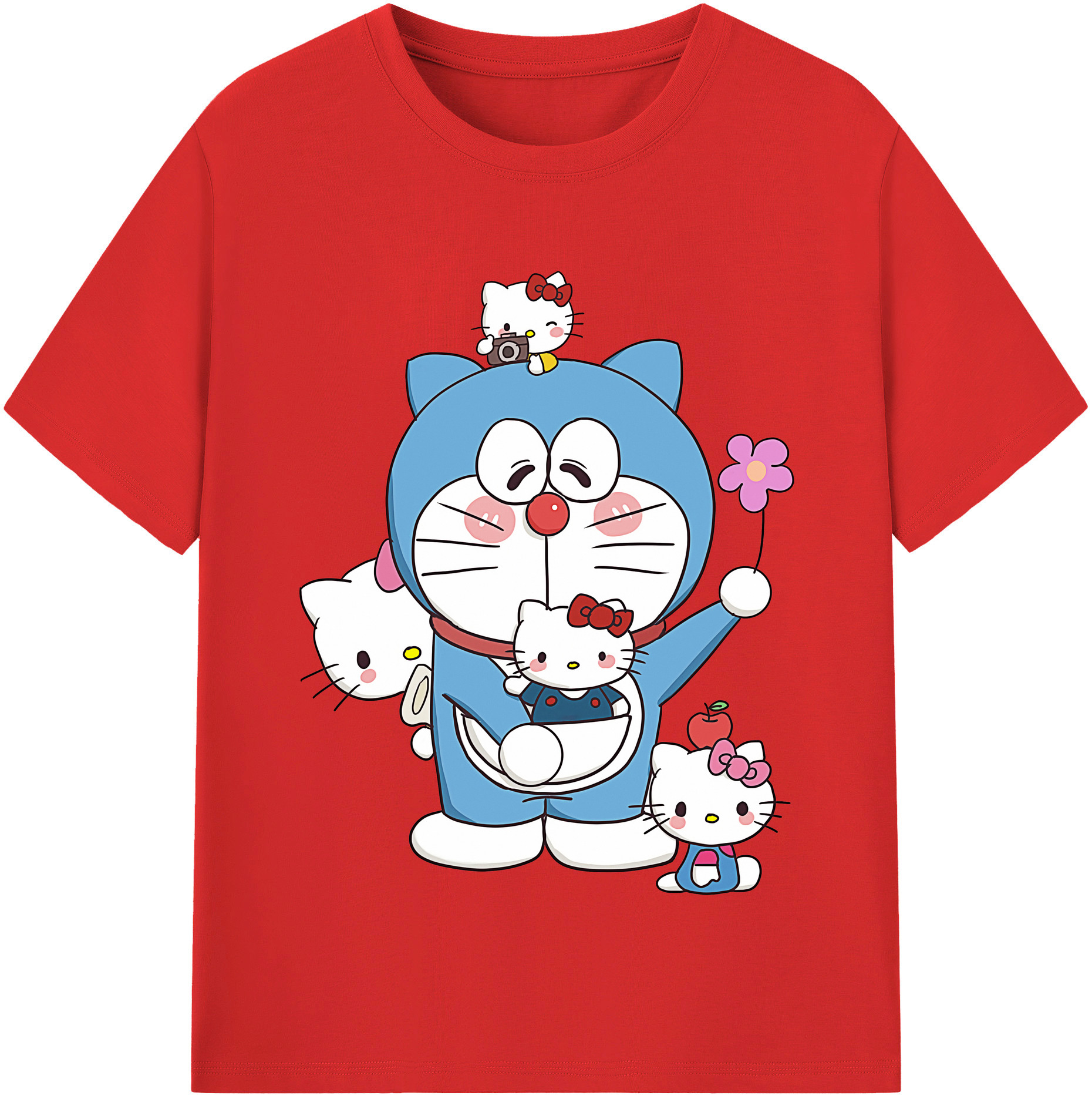 （画像用） ドラえもん Doraemon レディースカジュアルプリントTシャツ（綿100％）