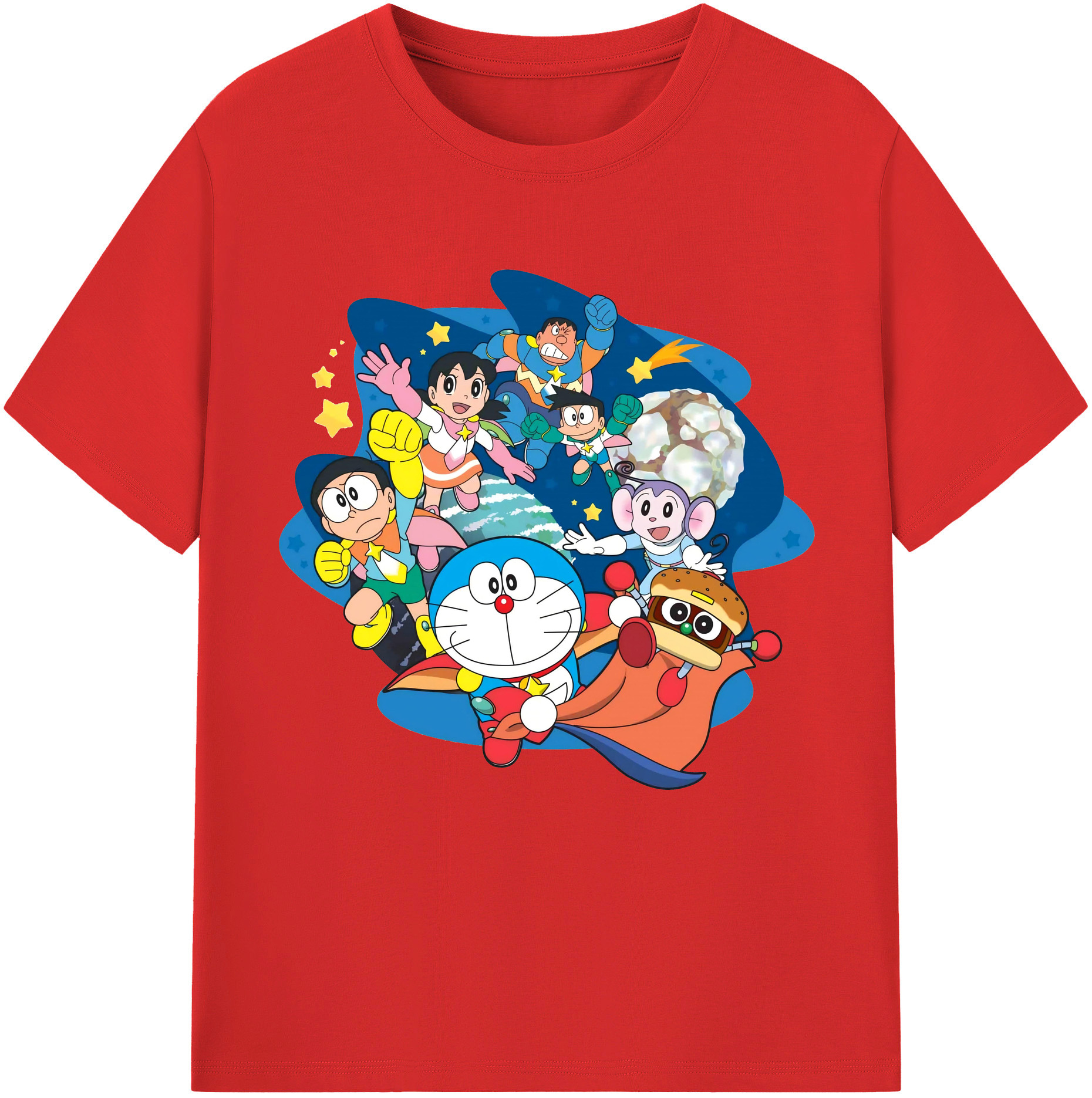 （画像用） ドラえもん Doraemon レディースカジュアルプリントTシャツ（綿100％）