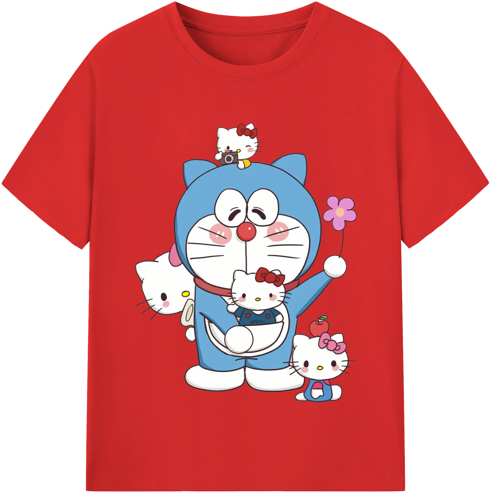 （画像用） ドラえもん Doraemon レディースカジュアルプリントTシャツ（綿100％）
