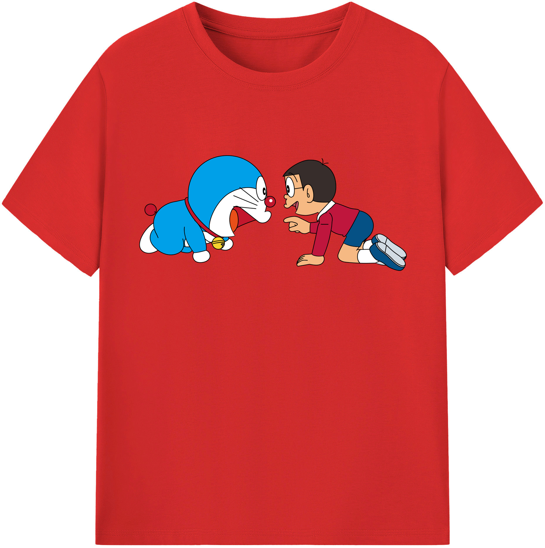 （画像用） ドラえもん 野比 のび太 Doraemon Nobita Nobi レディースカジュアルプリントTシャツ（綿100％）