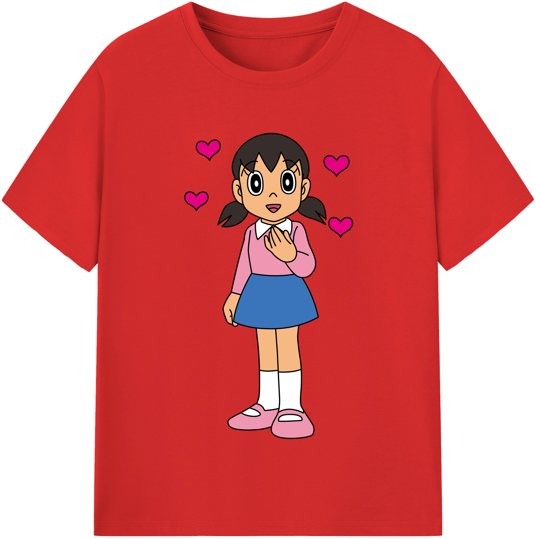 （画像用） ドラえもん みなもと しずか Doraemon Shizuka Minamoto レディースカジュアルプリントTシャツ（綿100％）