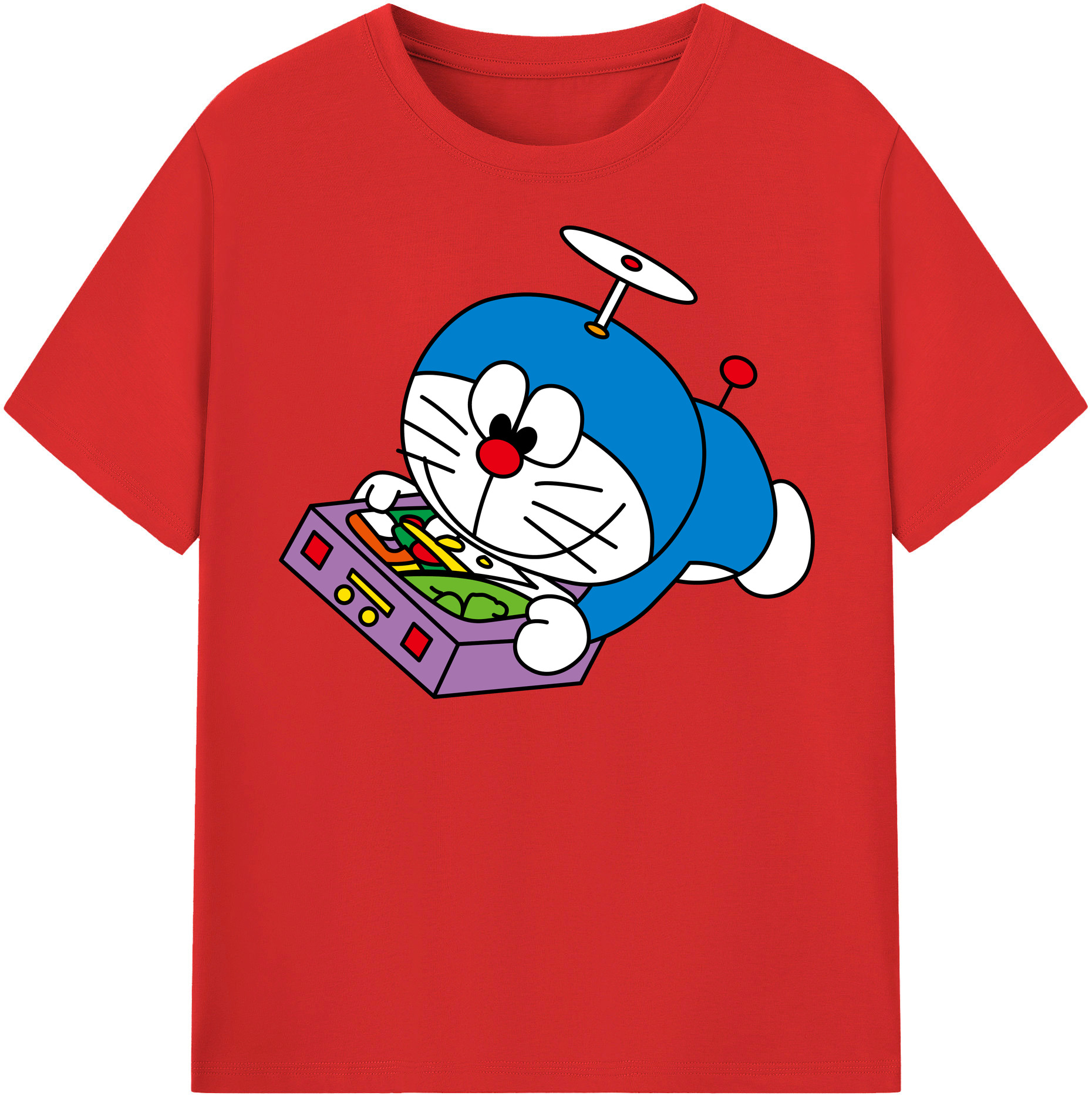 （画像用） ドラえもん Doraemon レディースカジュアルプリントTシャツ（綿100％）
