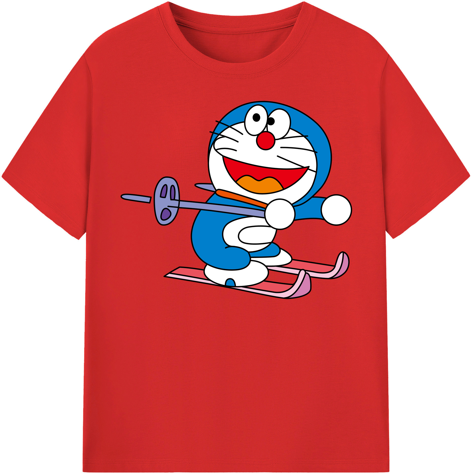 （画像用） ドラえもん Doraemon レディースカジュアルプリントTシャツ（綿100％）