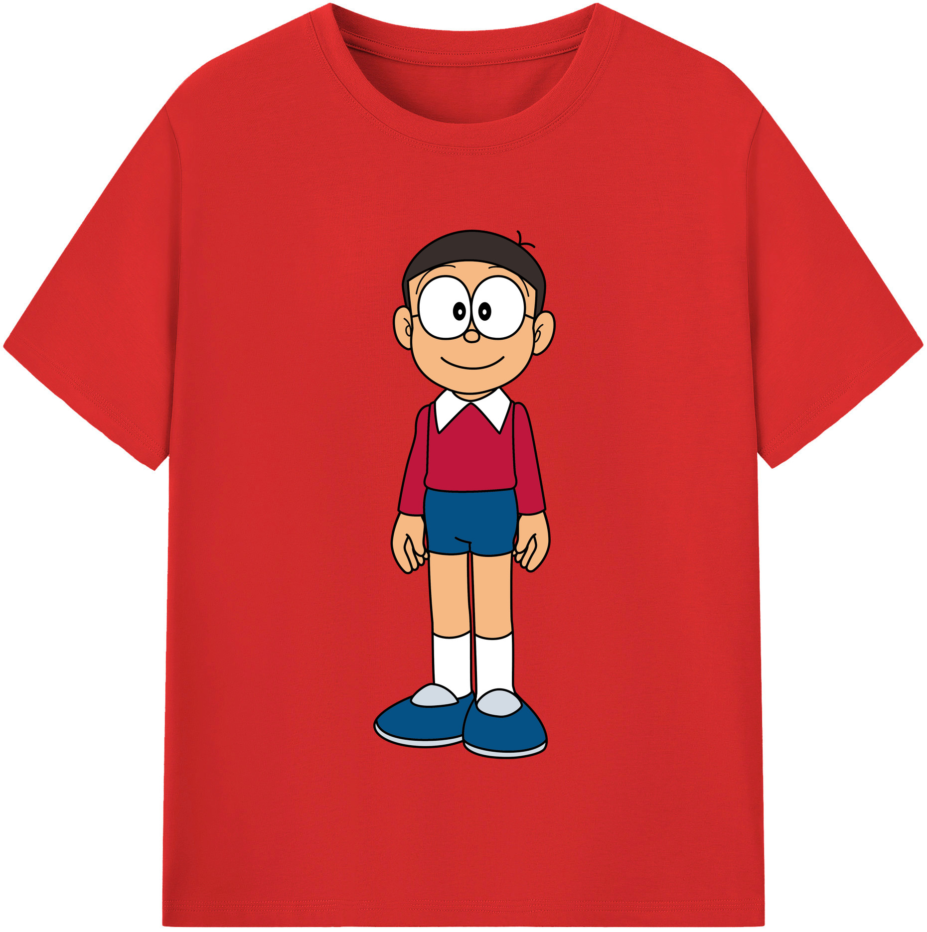 （画像用） ドラえもん 野比 のび太 Doraemon Nobita Nobi レディースカジュアルプリントTシャツ（綿100％）