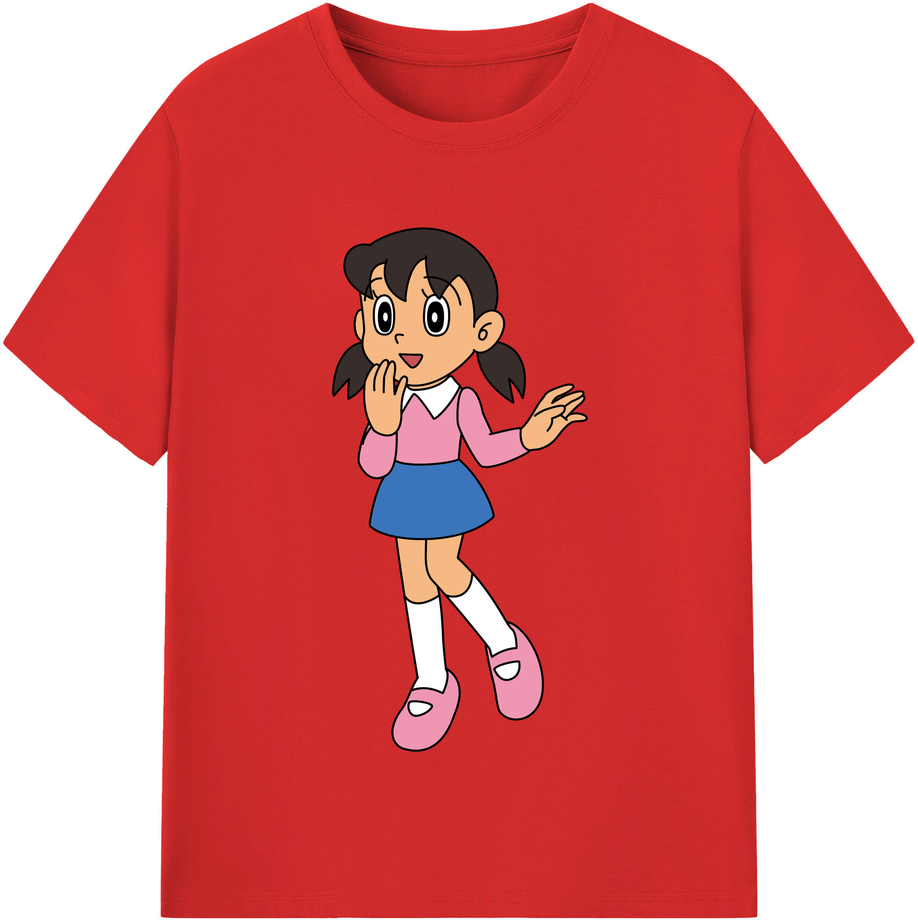 （画像用） ドラえもん みなもと しずか Doraemon Shizuka Minamoto レディースカジュアルプリントTシャツ（綿100％）