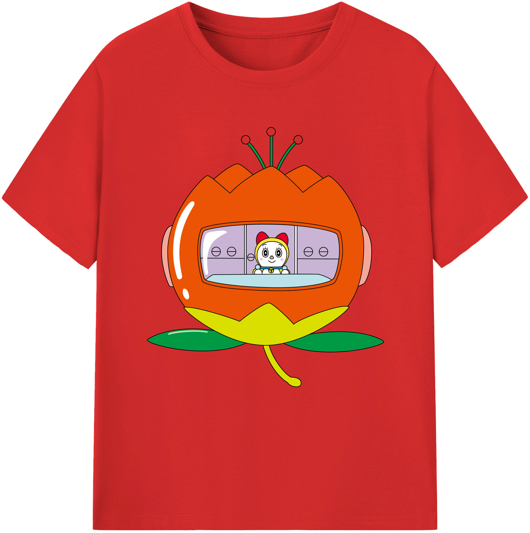 （画像用） ドラえもん ドラミ Doraemon Dorami レディースカジュアルプリントTシャツ（綿100％）