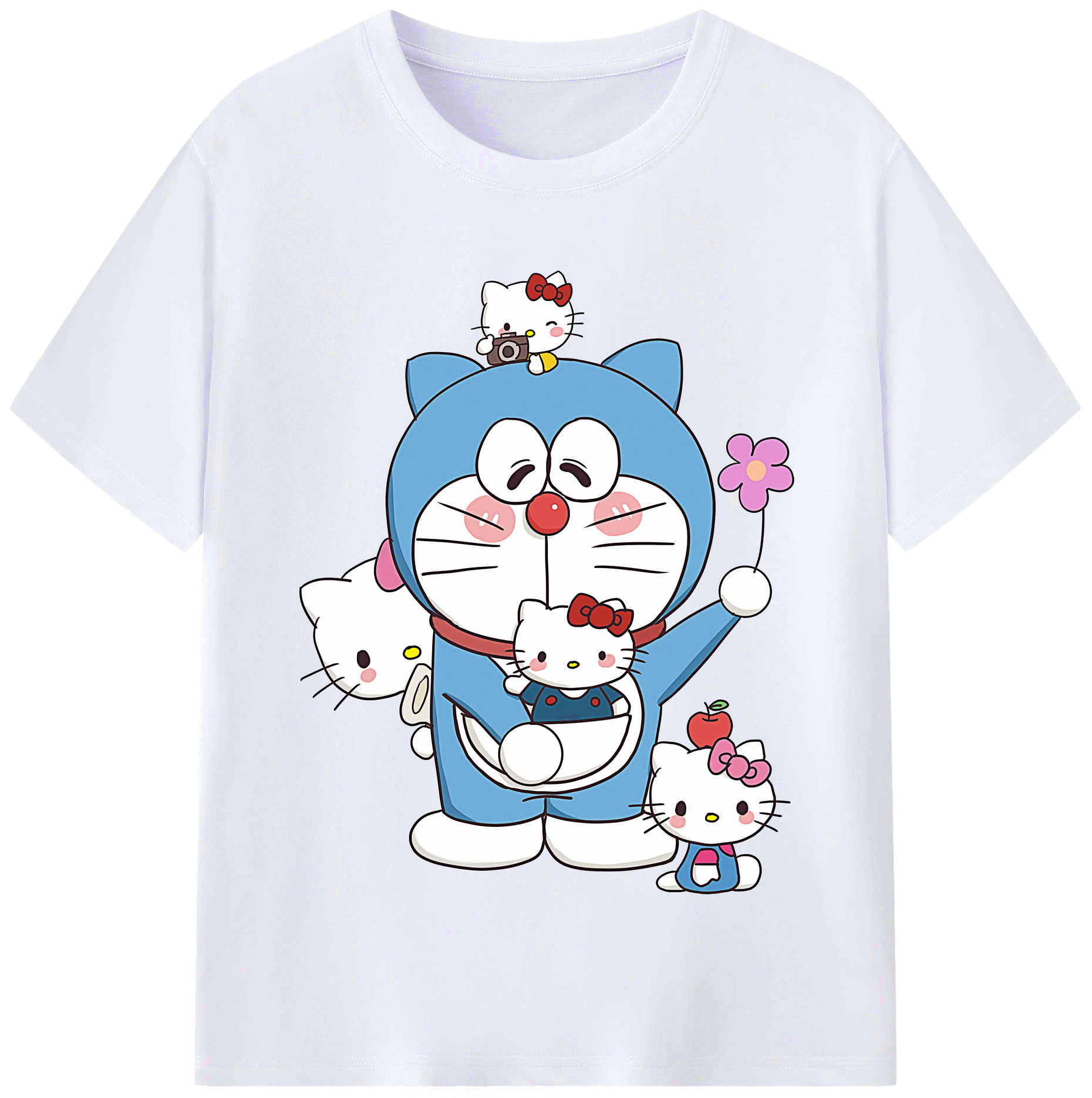 （画像用） ドラえもん Doraemon レディースカジュアルプリントTシャツ（綿100％）