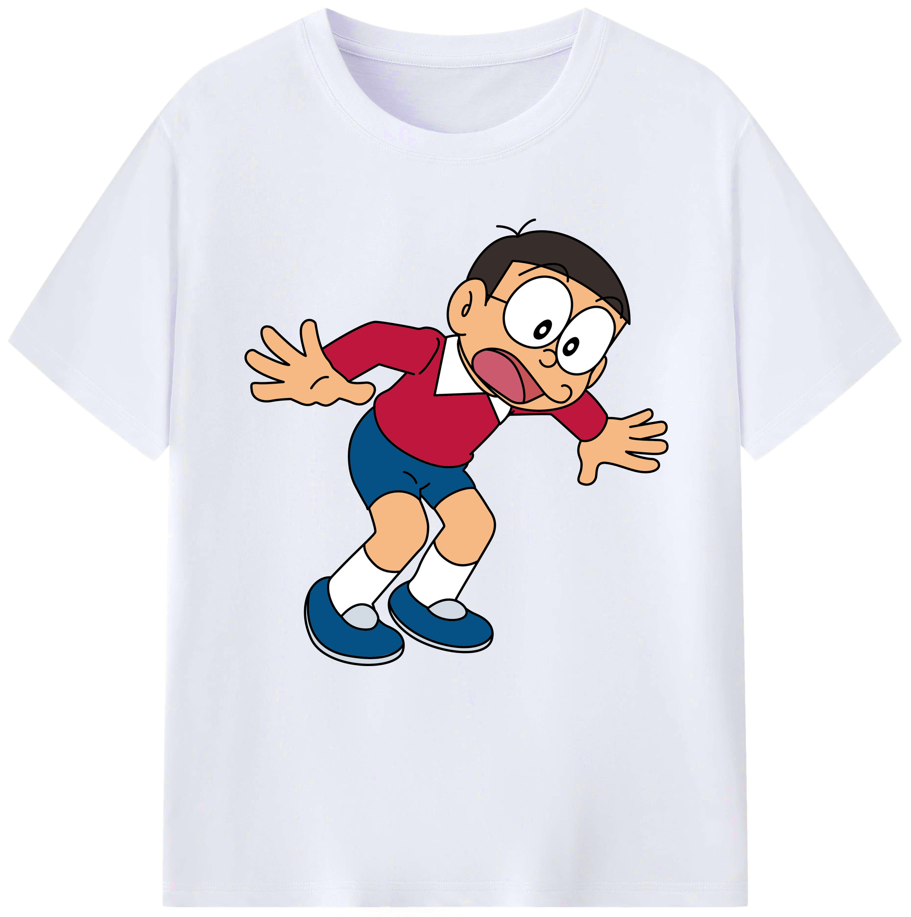 （画像用） ドラえもん 野比 のび太 Doraemon Nobita Nobi レディースカジュアルプリントTシャツ（綿100％）