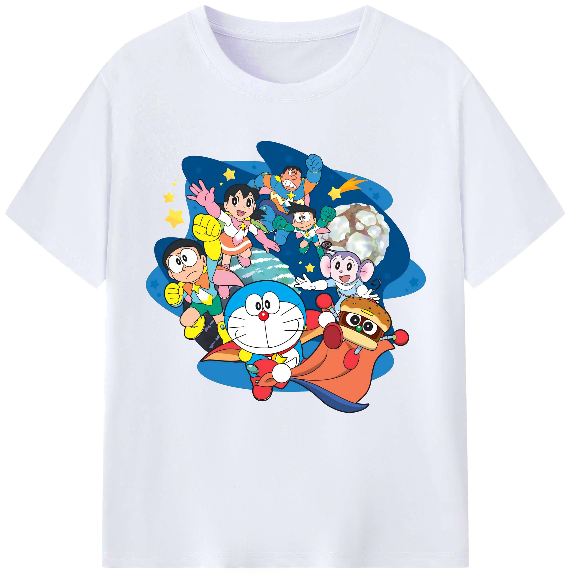 （画像用） ドラえもん Doraemon レディースカジュアルプリントTシャツ（綿100％）