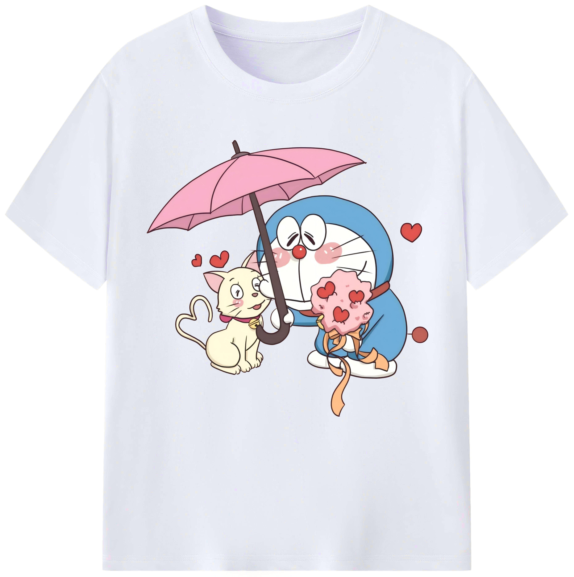 （画像用） ドラえもん Doraemon レディースカジュアルプリントTシャツ（綿100％）