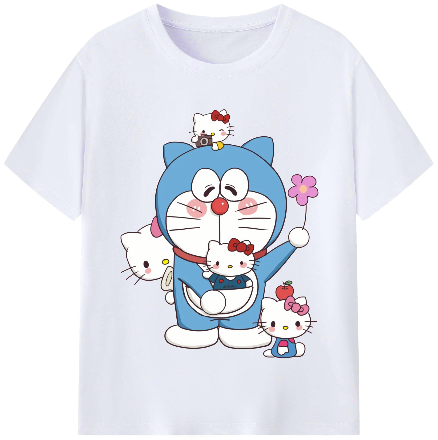 （画像用） ドラえもん Doraemon レディースカジュアルプリントTシャツ（綿100％）