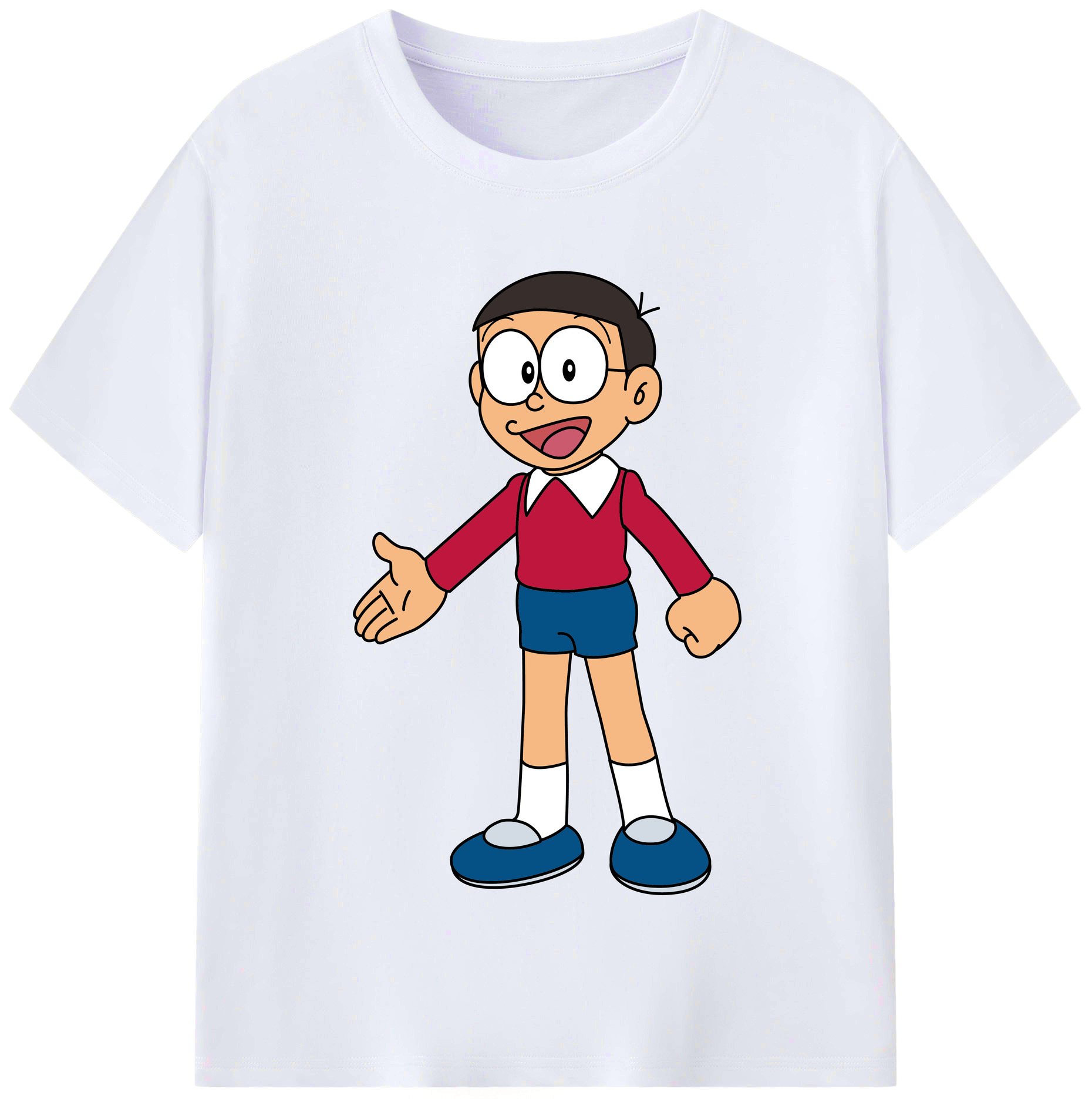 （画像用） ドラえもん 野比 のび太 Doraemon Nobita Nobi レディースカジュアルプリントTシャツ（綿100％）