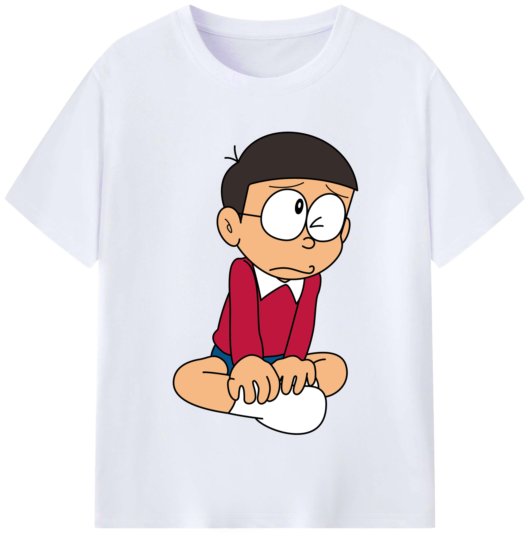 （画像用） ドラえもん 野比 のび太 Doraemon Nobita Nobi レディースカジュアルプリントTシャツ（綿100％）