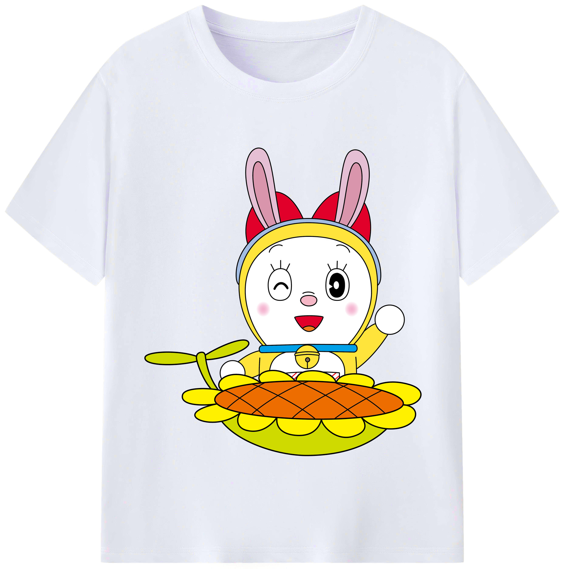 （画像用） ドラえもん ドラミ Doraemon Dorami レディースカジュアルプリントTシャツ（綿100％）