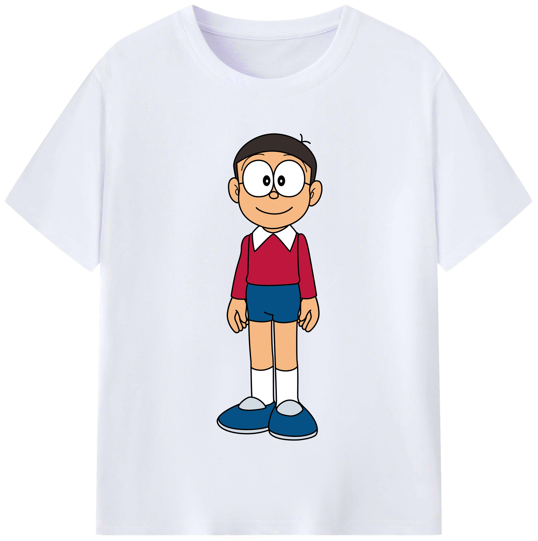 （画像用） ドラえもん 野比 のび太 Doraemon Nobita Nobi レディースカジュアルプリントTシャツ（綿100％）