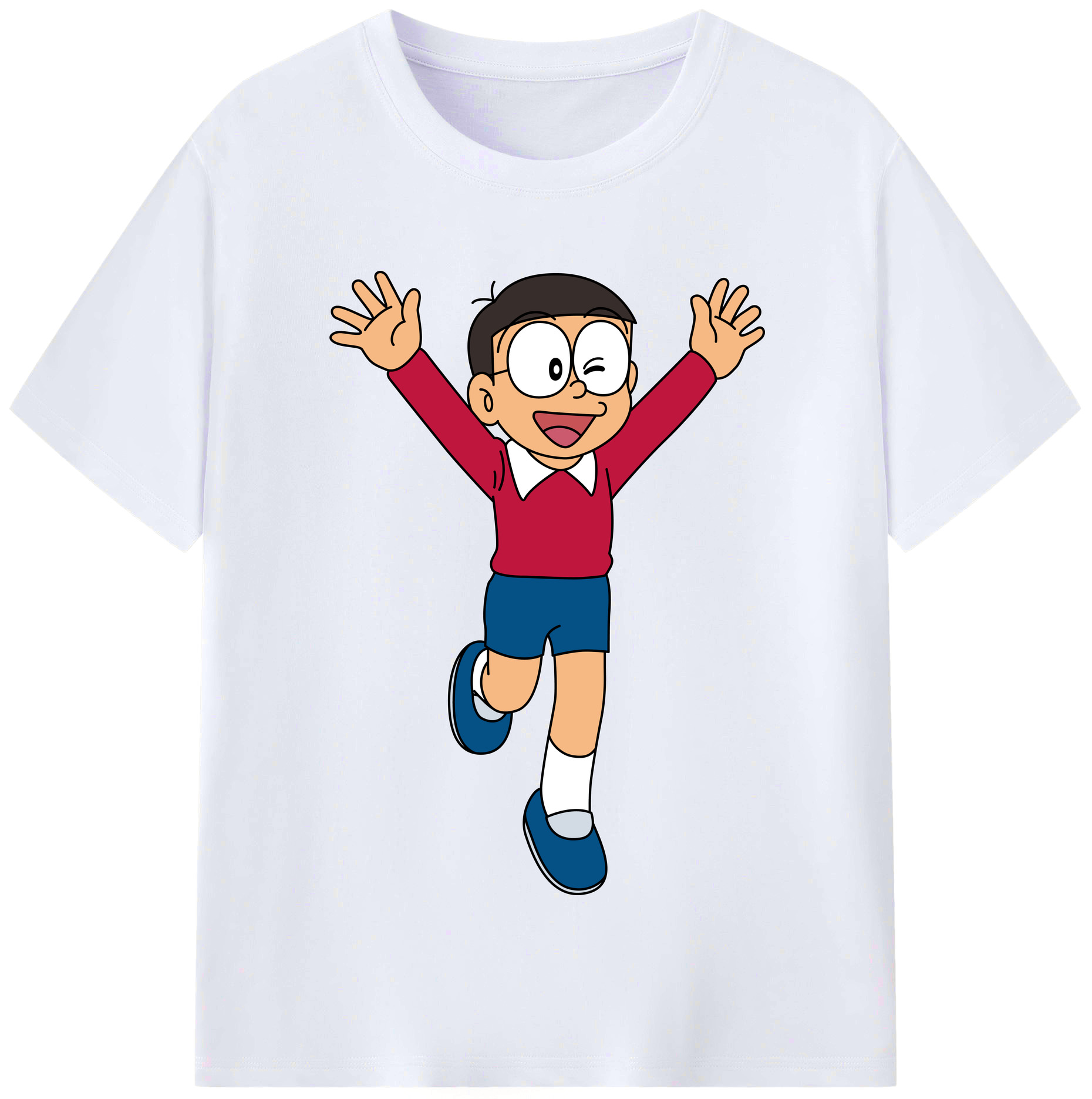 （画像用） ドラえもん 野比 のび太 Doraemon Nobita Nobi レディースカジュアルプリントTシャツ（綿100％）