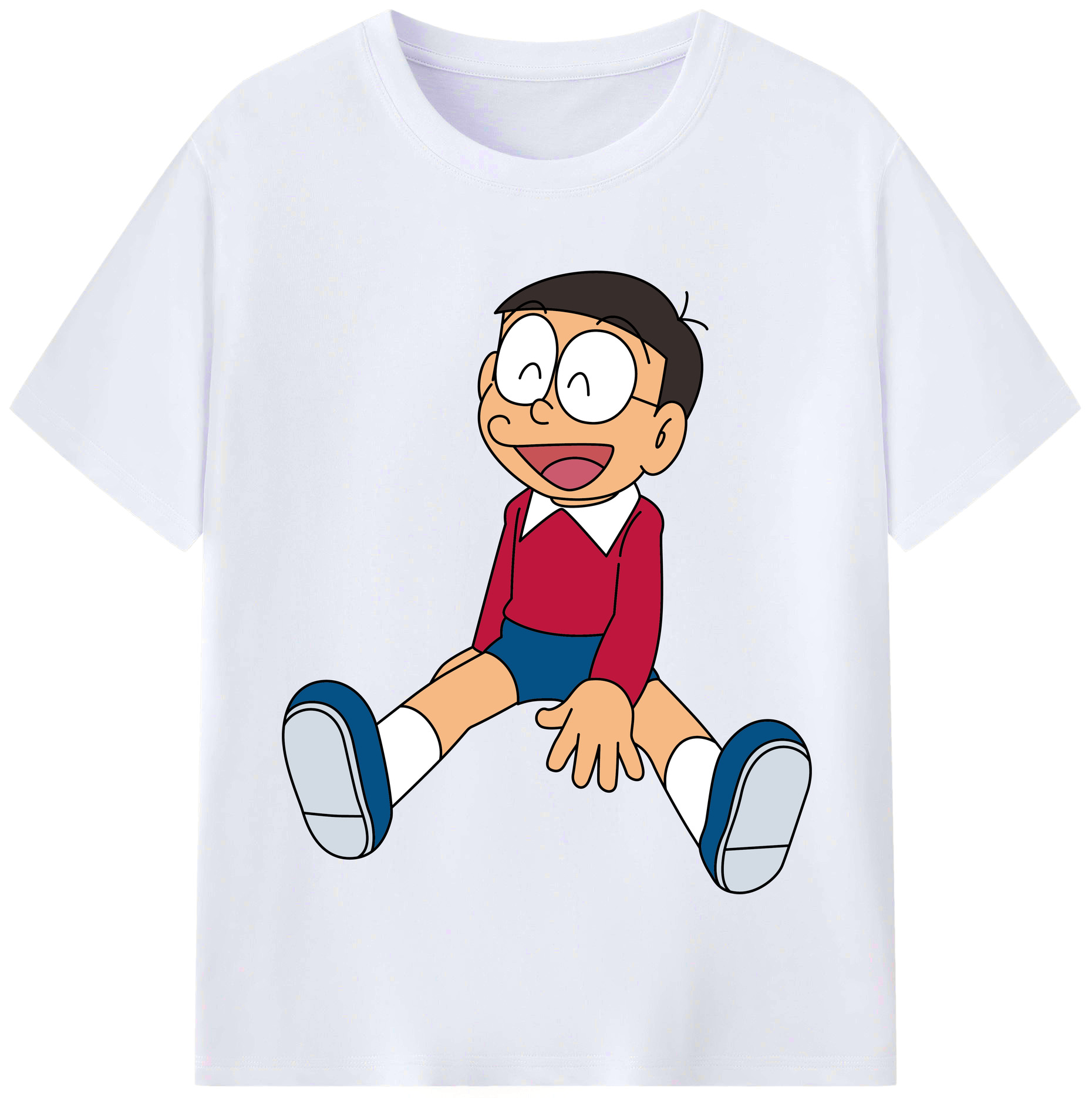 （画像用） ドラえもん 野比 のび太 Doraemon Nobita Nobi レディースカジュアルプリントTシャツ（綿100％）