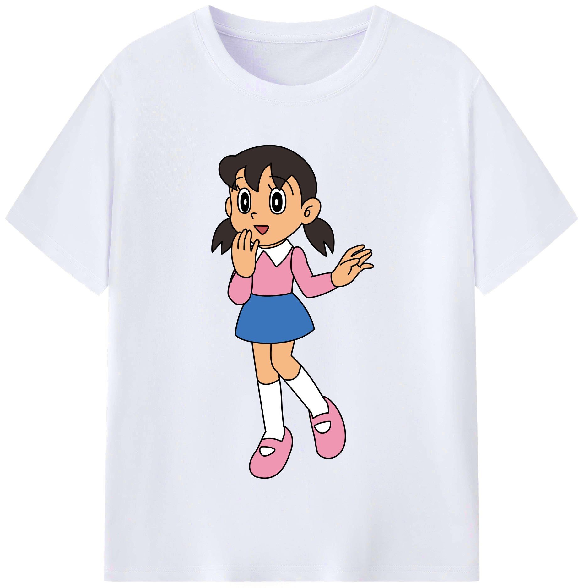 （画像用） ドラえもん みなもと しずか Doraemon Shizuka Minamoto レディースカジュアルプリントTシャツ（綿100％）