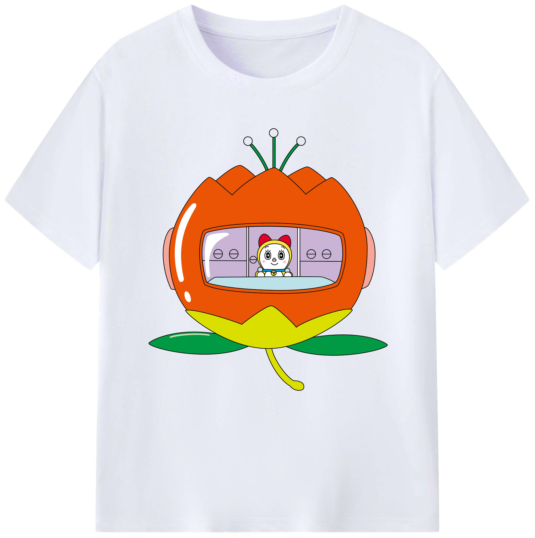 （画像用） ドラえもん ドラミ Doraemon Dorami レディースカジュアルプリントTシャツ（綿100％）