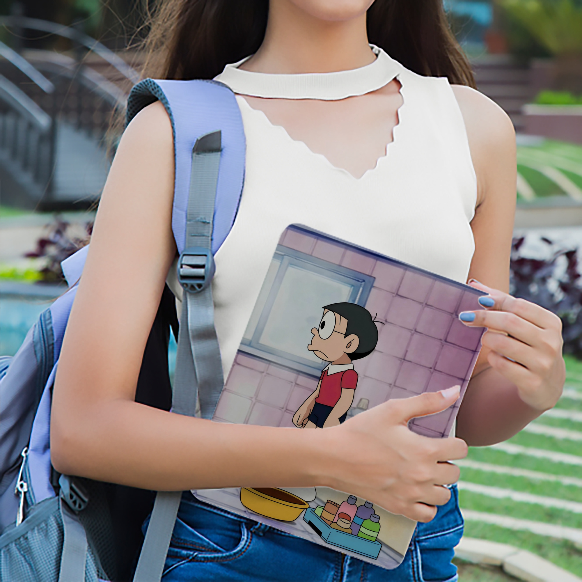 ドラえもん Doraemon IPad ケース ブック型 PUレザー TPU 耐衝撃 軽量 薄型 ペン収納なし 全面保護 IPad 各モデル対応