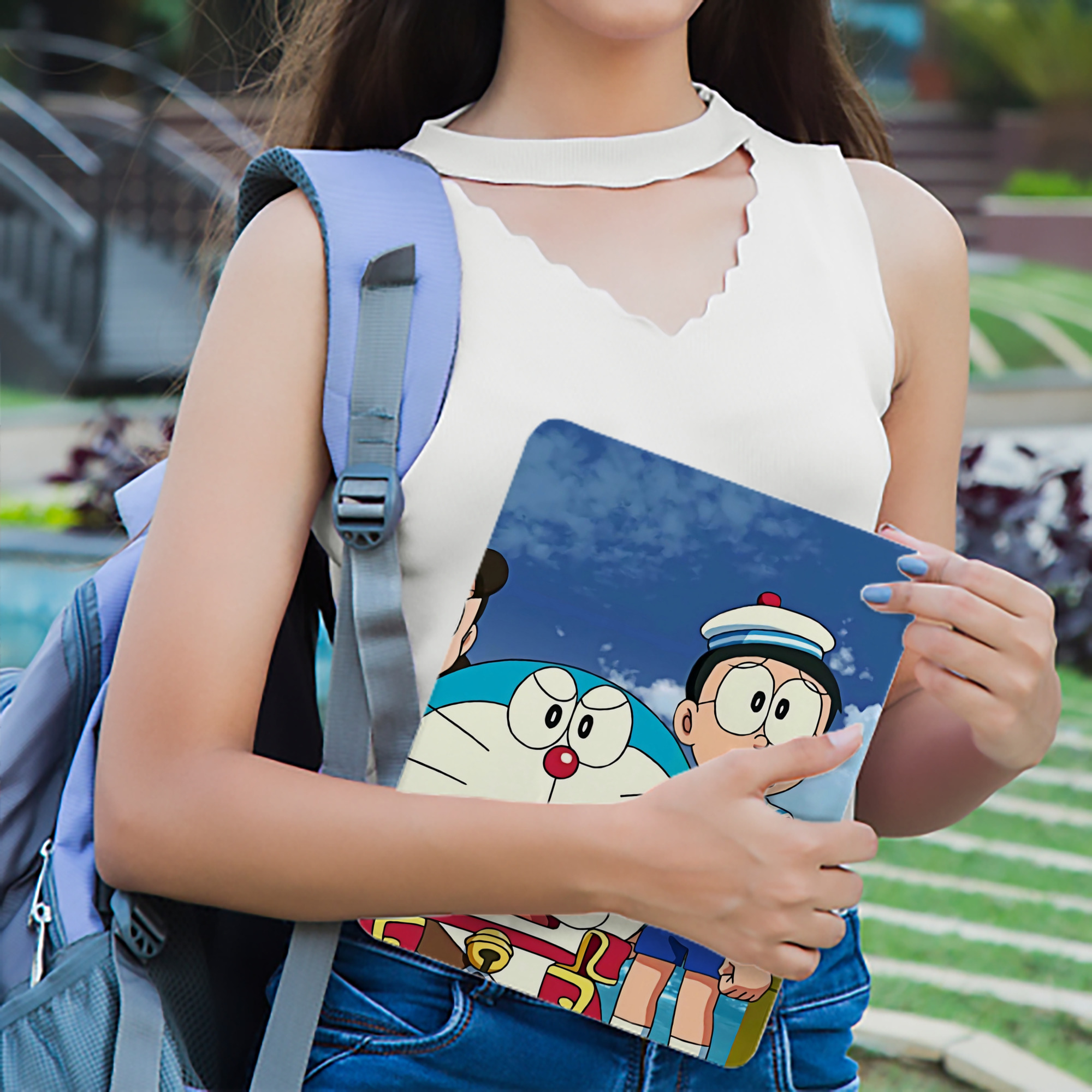 ドラえもん Doraemon IPad ケース ブック型 PUレザー TPU 耐衝撃 軽量 薄型 ペン収納なし 全面保護 IPad 各モデル対応