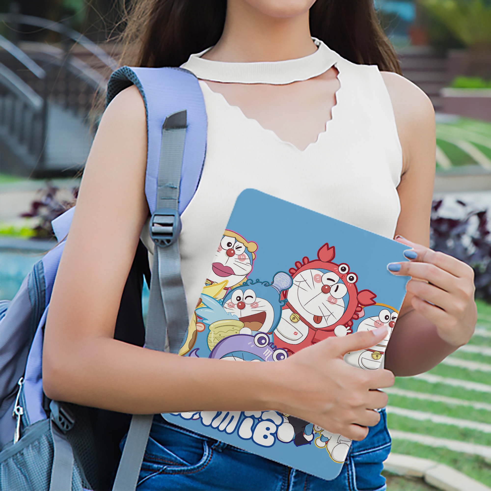 ドラえもん Doraemon IPad ケース ブック型 PUレザー TPU 耐衝撃 軽量 薄型 ペン収納なし 全面保護 IPad 各モデル対応