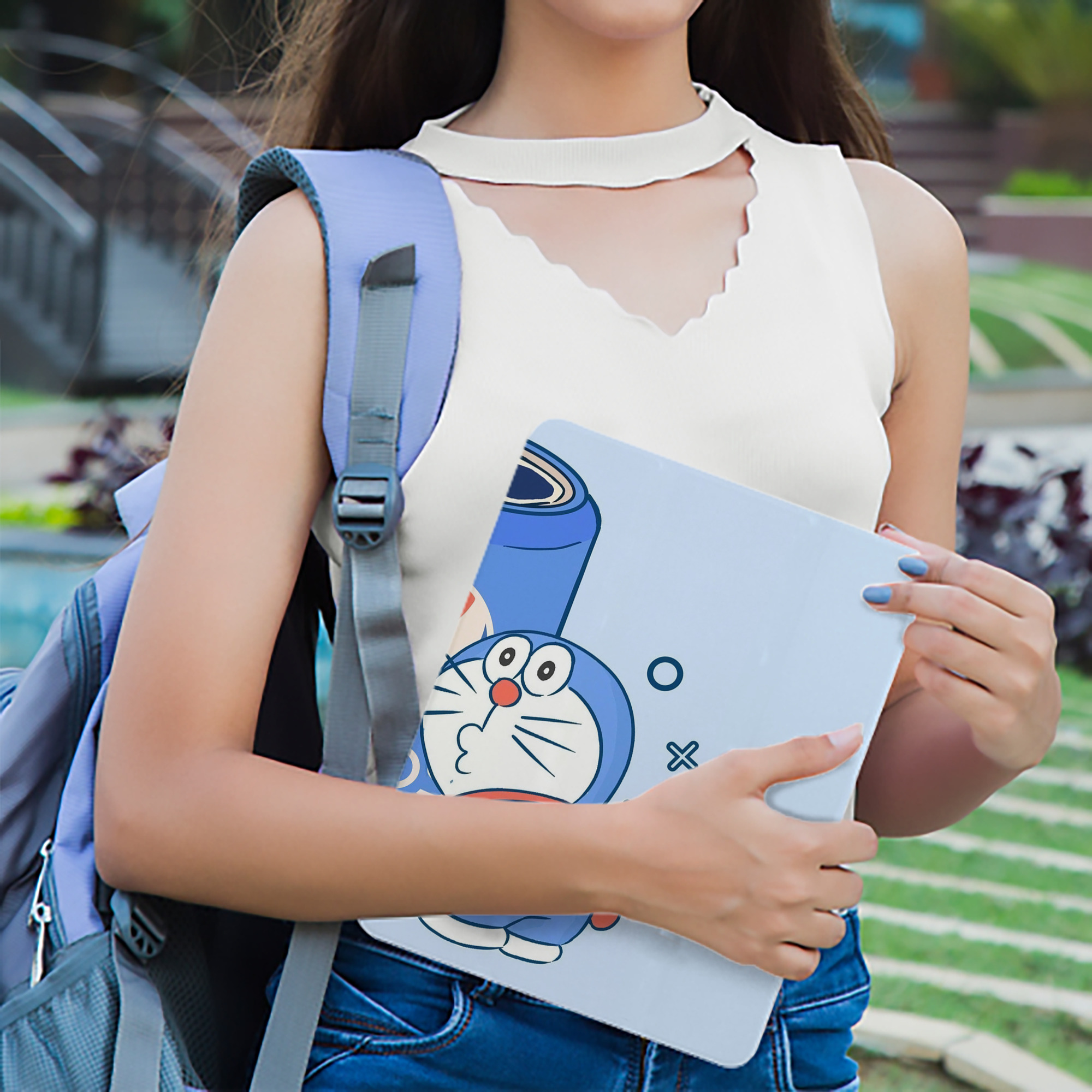 ドラえもん Doraemon IPad ケース ブック型 PUレザー TPU 耐衝撃 軽量 薄型 ペン収納なし 全面保護 IPad 各モデル対応